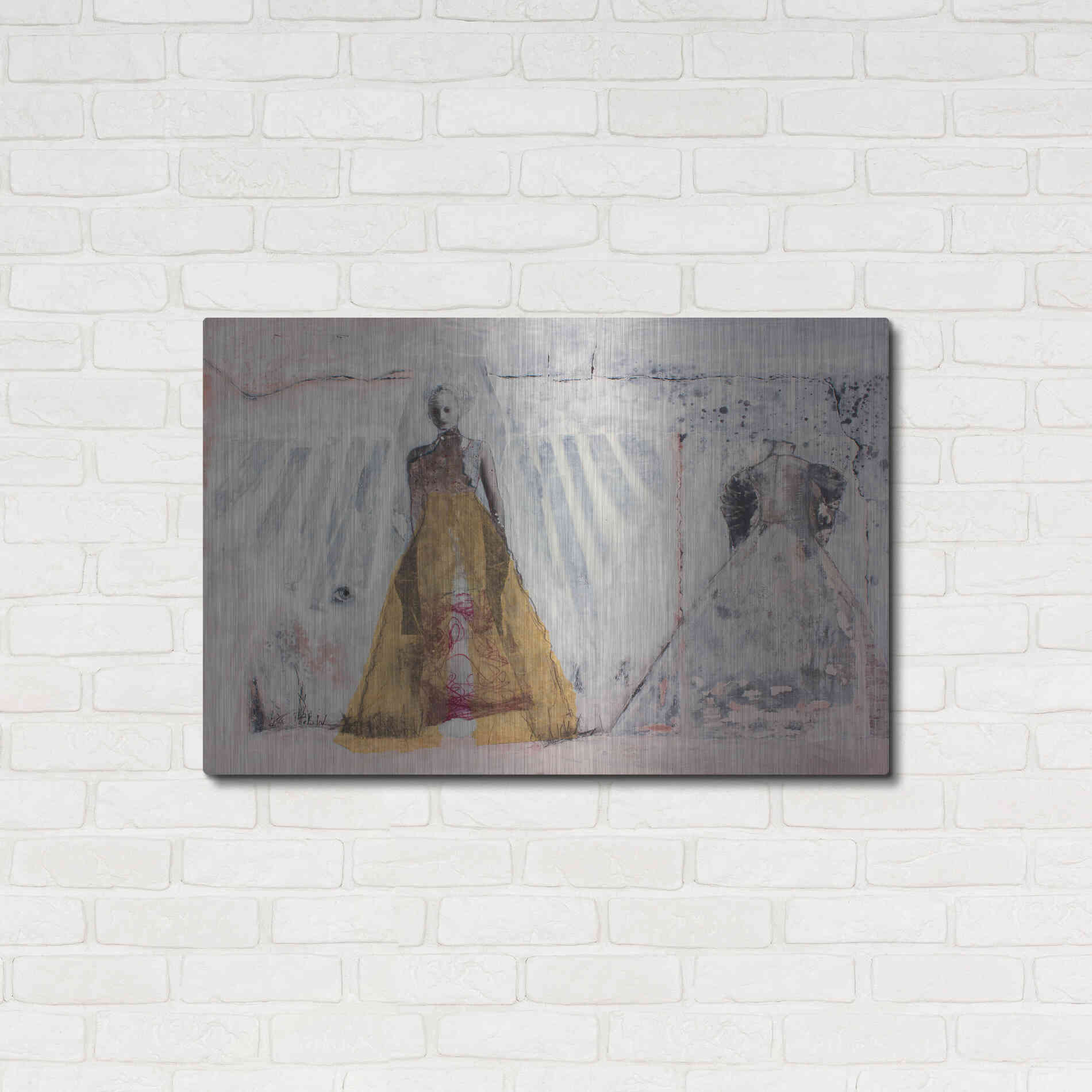 Luxe Metal Art 'The Bridal Gown' by DB Waterman, Metal Wall Art,36x24