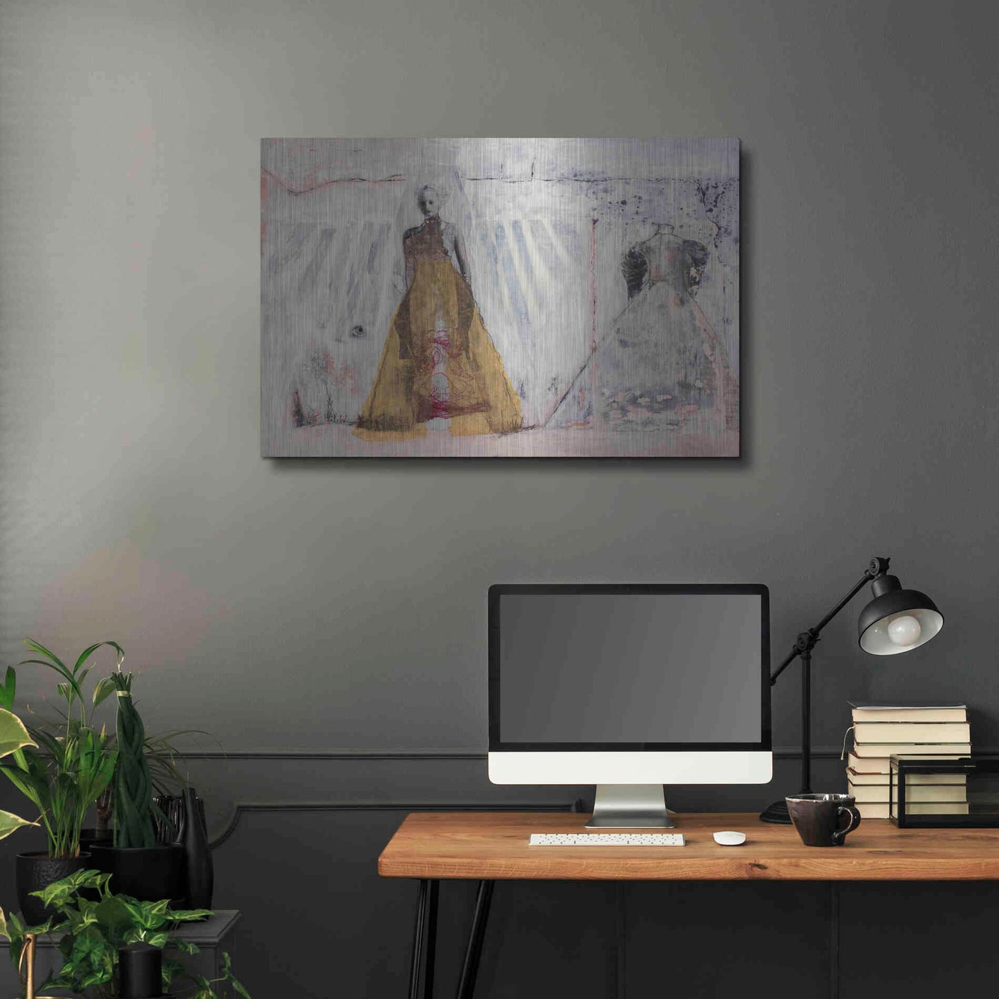 Luxe Metal Art 'The Bridal Gown' by DB Waterman, Metal Wall Art,36x24