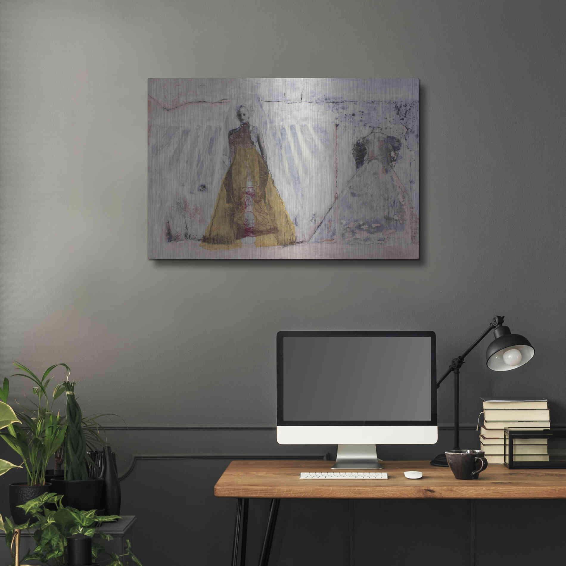 Luxe Metal Art 'The Bridal Gown' by DB Waterman, Metal Wall Art,36x24