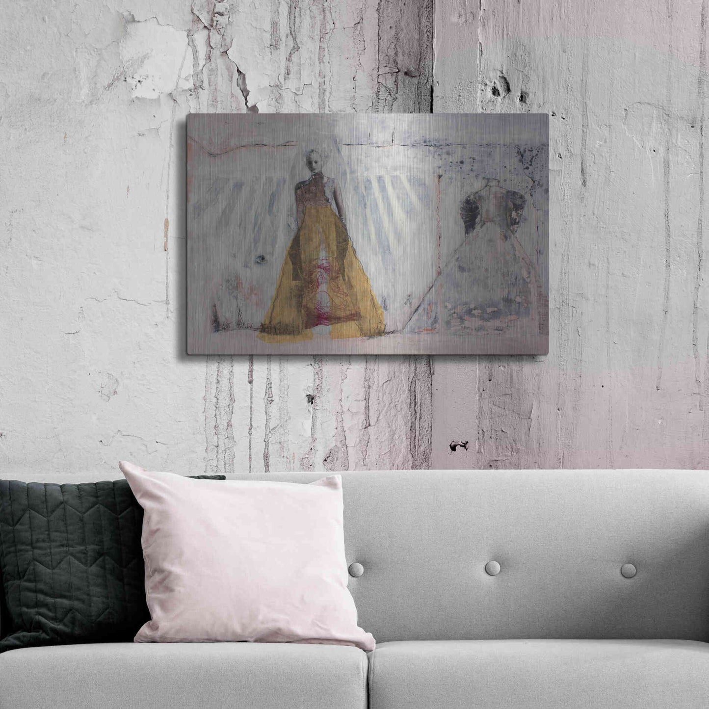 Luxe Metal Art 'The Bridal Gown' by DB Waterman, Metal Wall Art,36x24