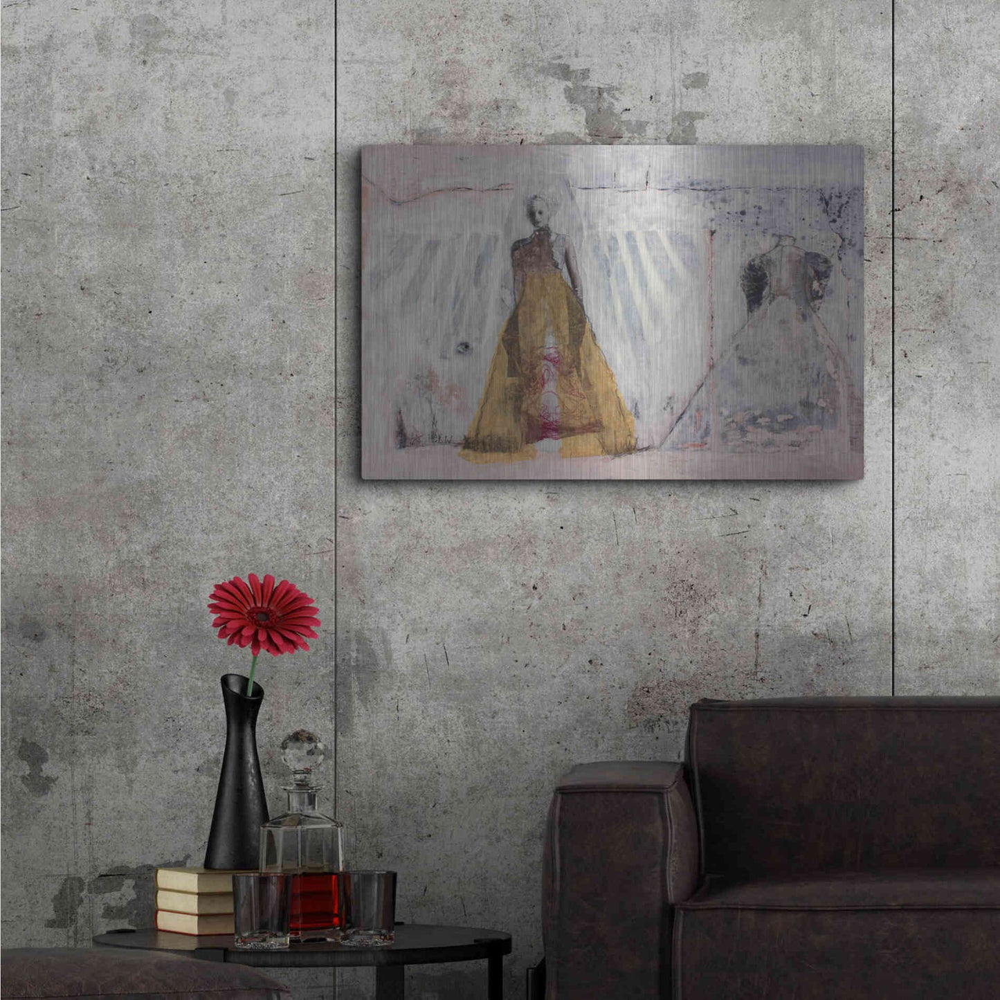 Luxe Metal Art 'The Bridal Gown' by DB Waterman, Metal Wall Art,36x24