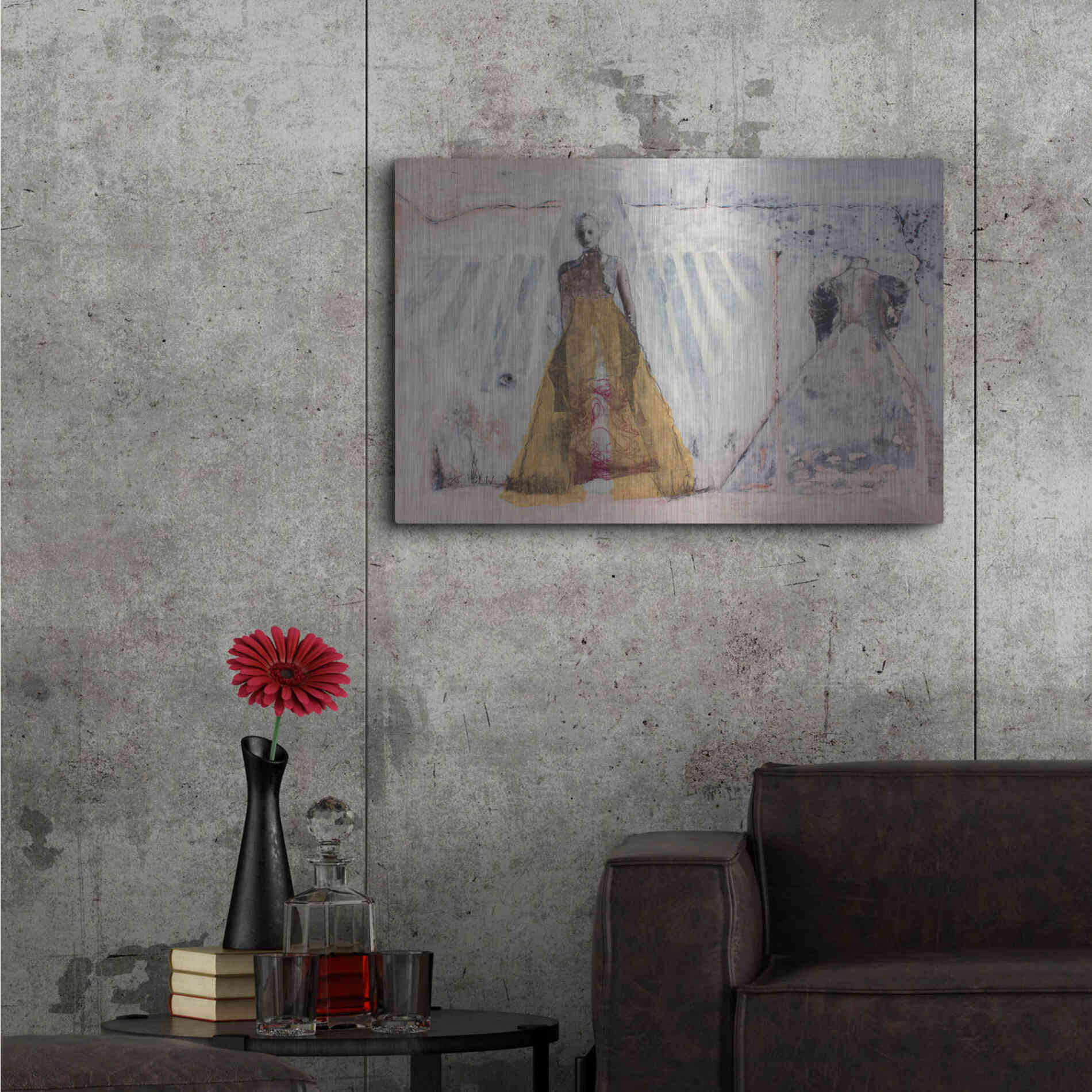 Luxe Metal Art 'The Bridal Gown' by DB Waterman, Metal Wall Art,36x24