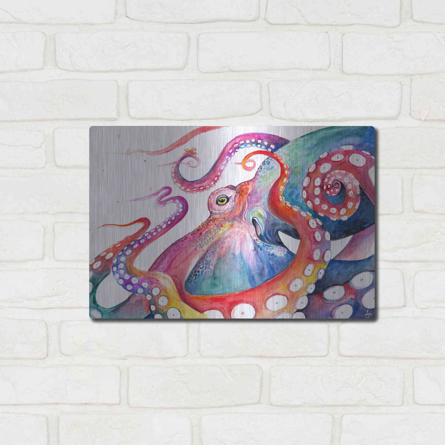 Luxe Metal Art 'Augustus' by Marc Allante, Metal Wall Art,16x12