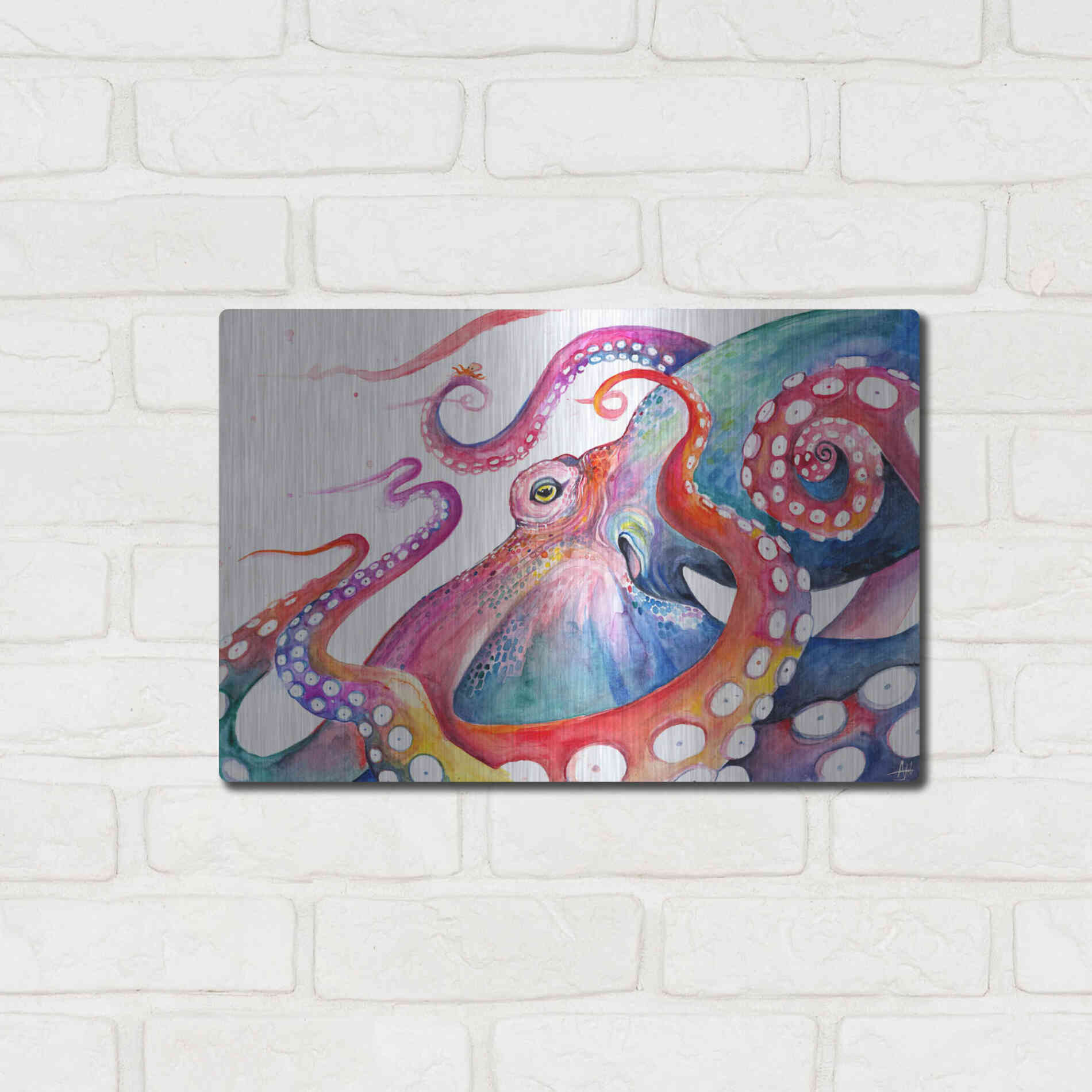 Luxe Metal Art 'Augustus' by Marc Allante, Metal Wall Art,16x12