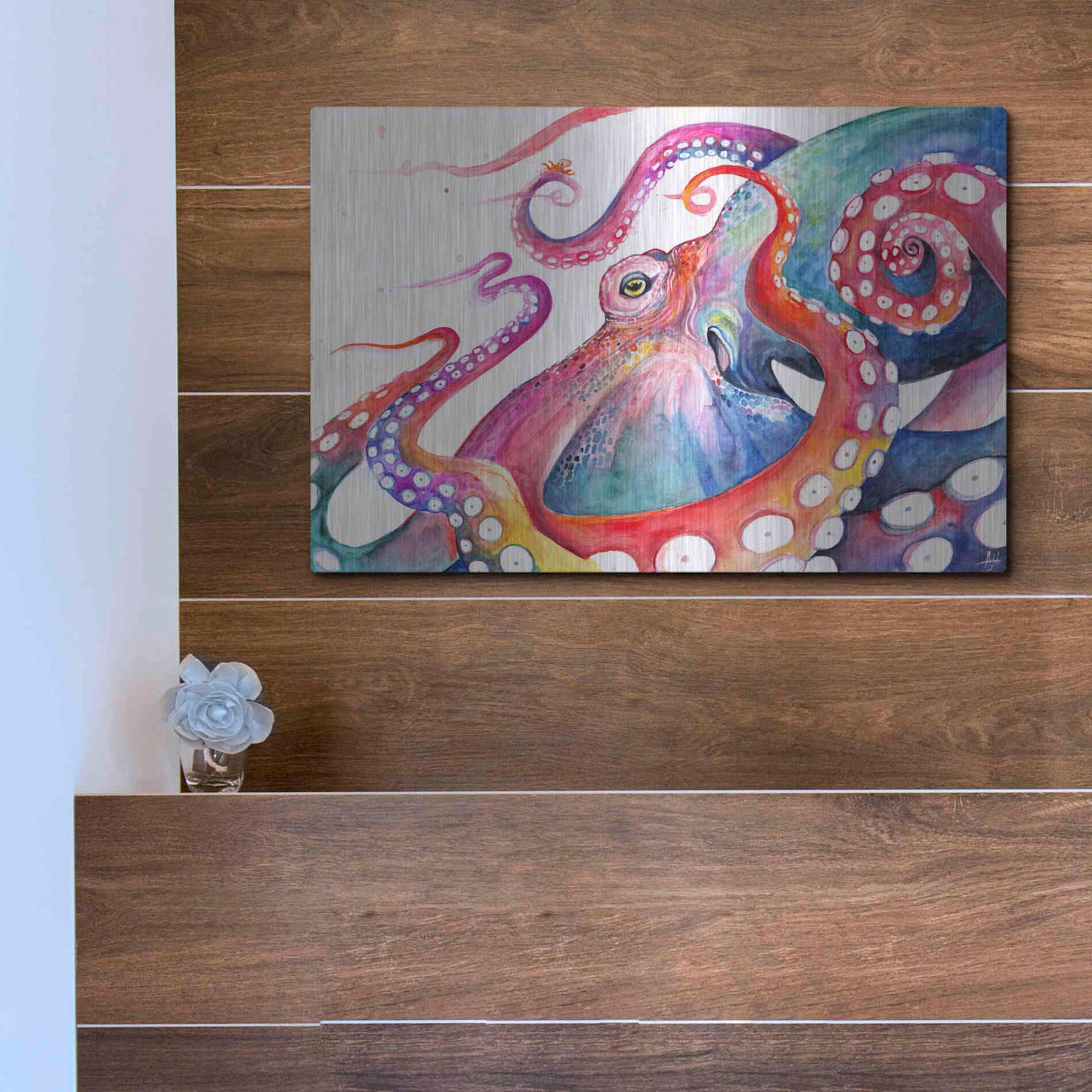 Luxe Metal Art 'Augustus' by Marc Allante, Metal Wall Art,16x12