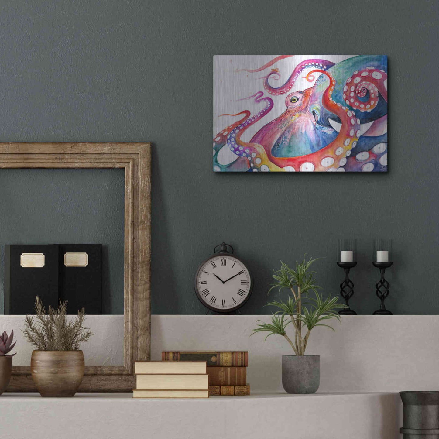 Luxe Metal Art 'Augustus' by Marc Allante, Metal Wall Art,16x12