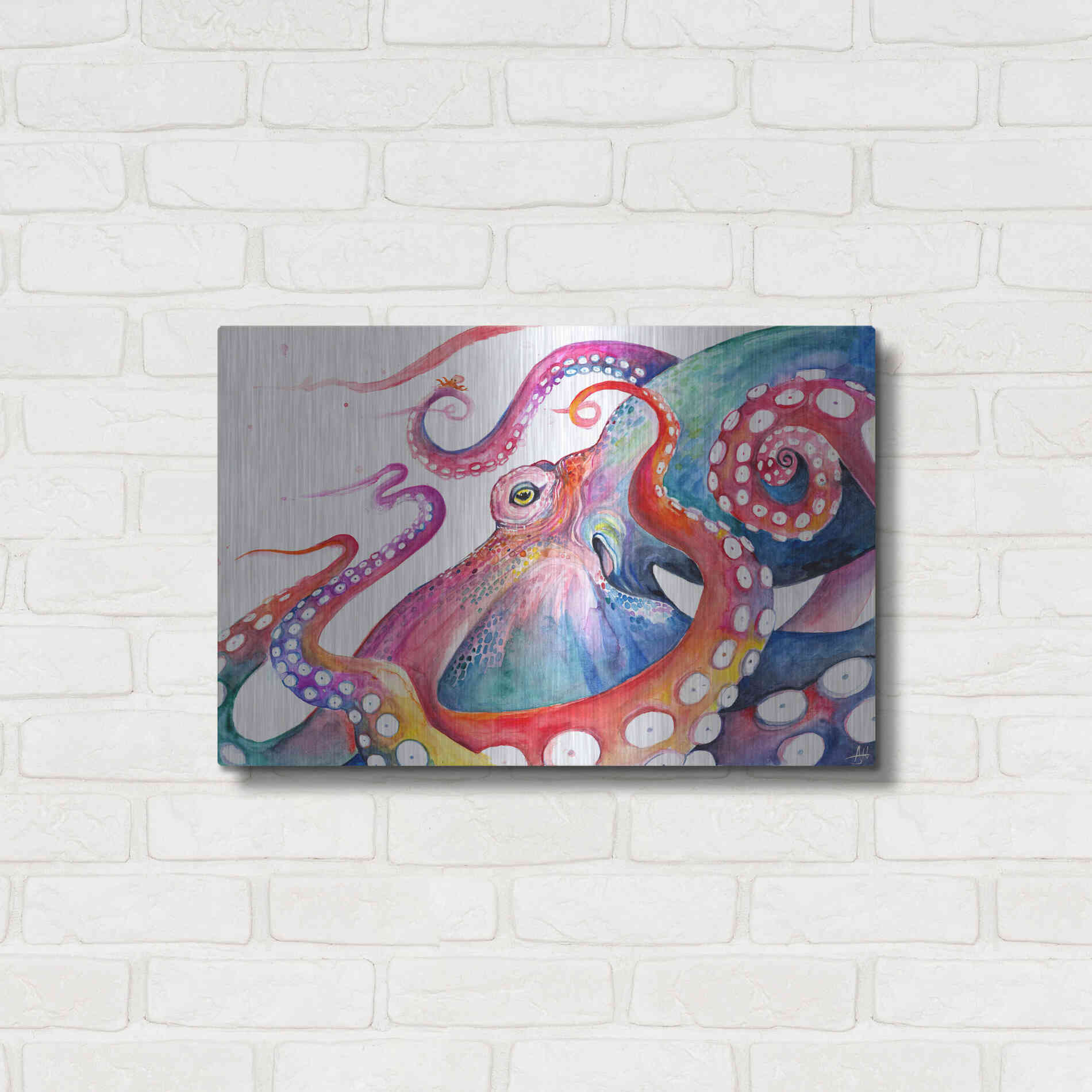 Luxe Metal Art 'Augustus' by Marc Allante, Metal Wall Art,24x16