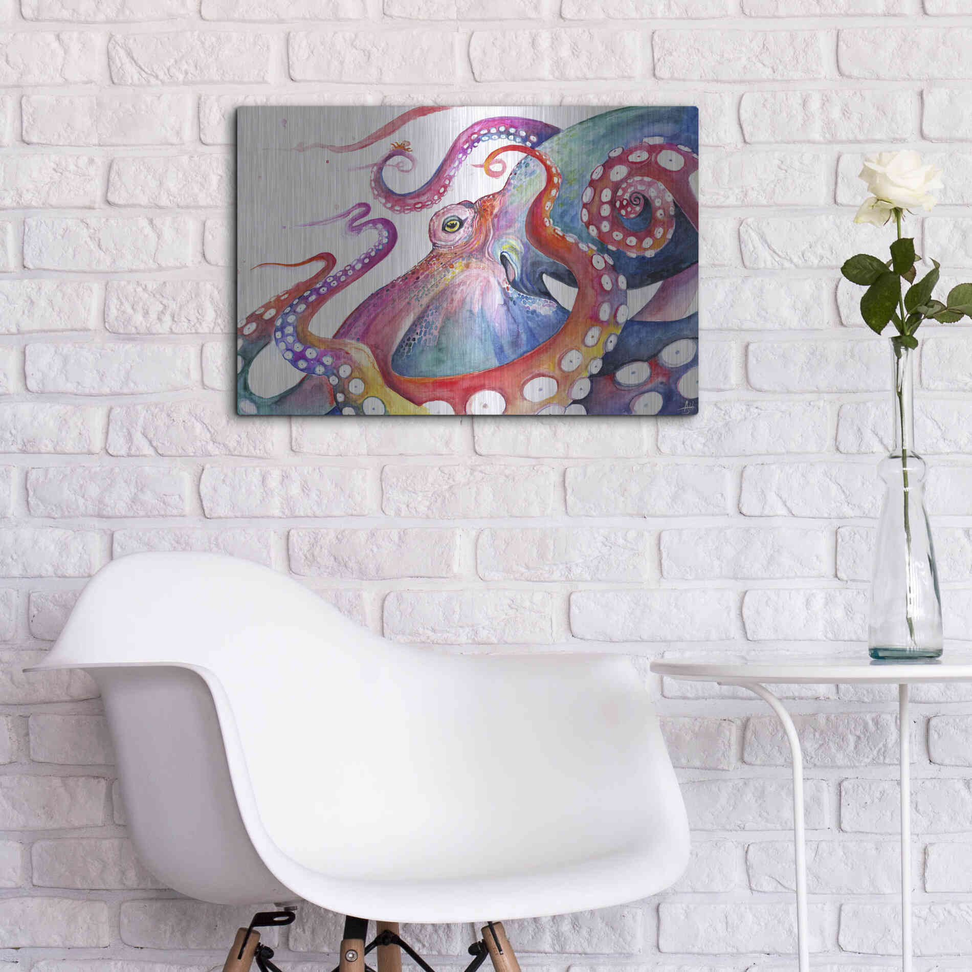 Luxe Metal Art 'Augustus' by Marc Allante, Metal Wall Art,24x16