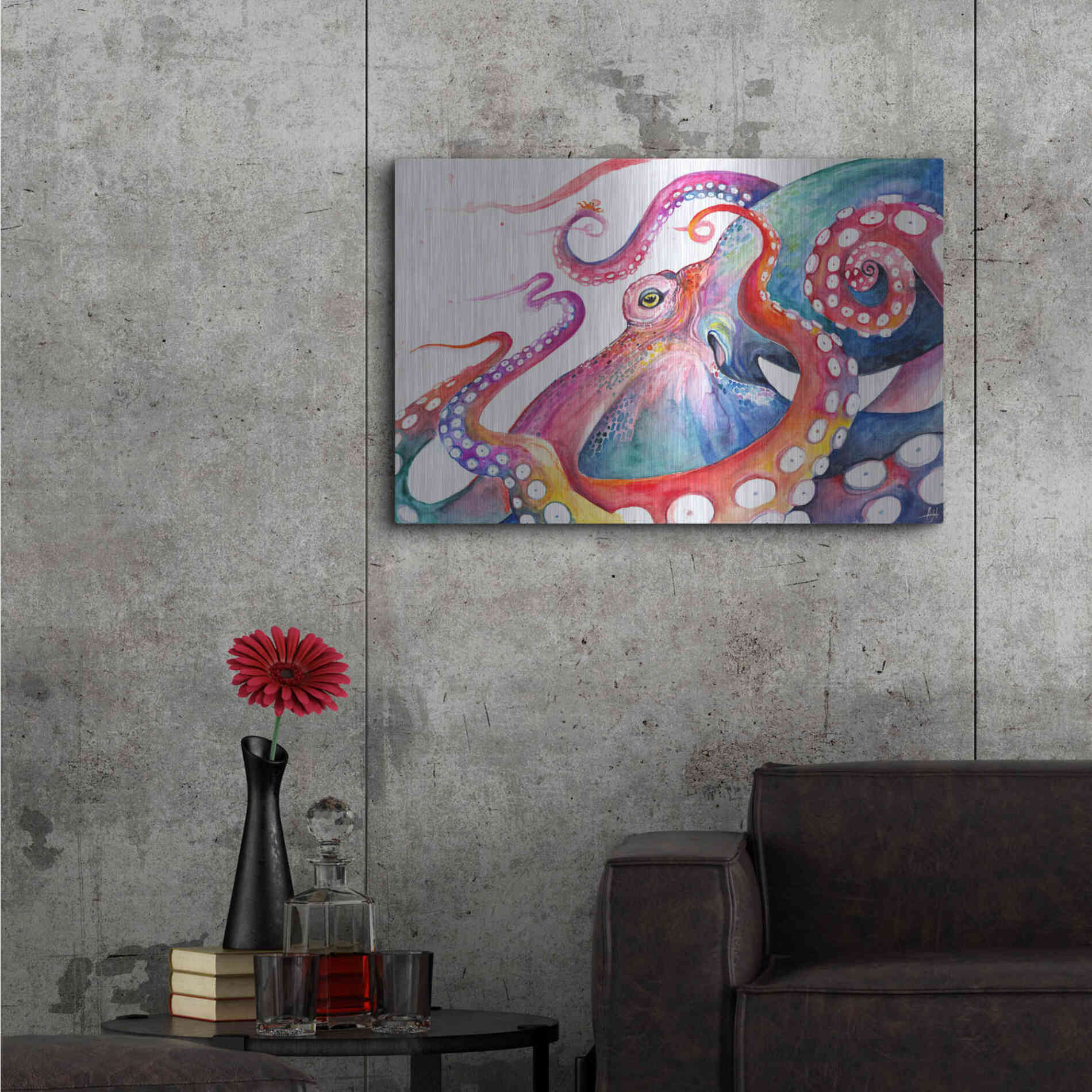 Luxe Metal Art 'Augustus' by Marc Allante, Metal Wall Art,36x24