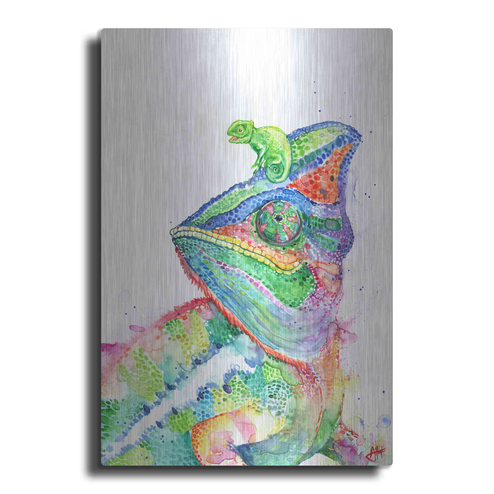 Luxe Metal Art 'Clutcha'Chameleons' by Marc Allante, Metal Wall Art