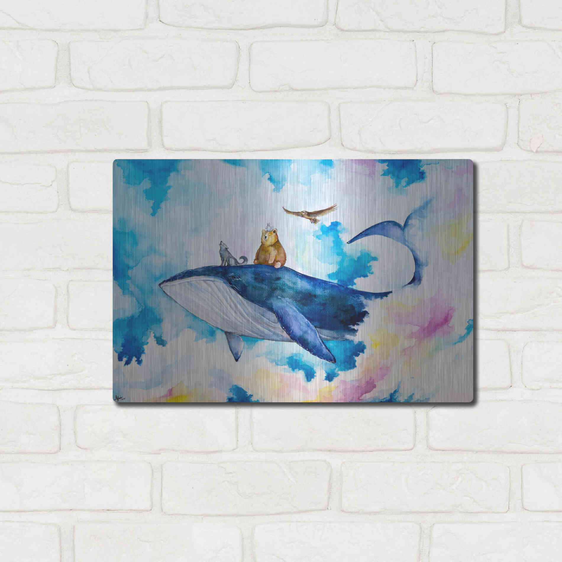 Luxe Metal Art 'Adventure Time' by Marc Allante, Metal Wall Art,16x12