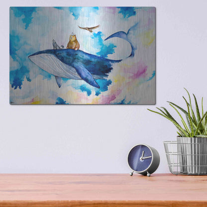 Luxe Metal Art 'Adventure Time' by Marc Allante, Metal Wall Art,16x12