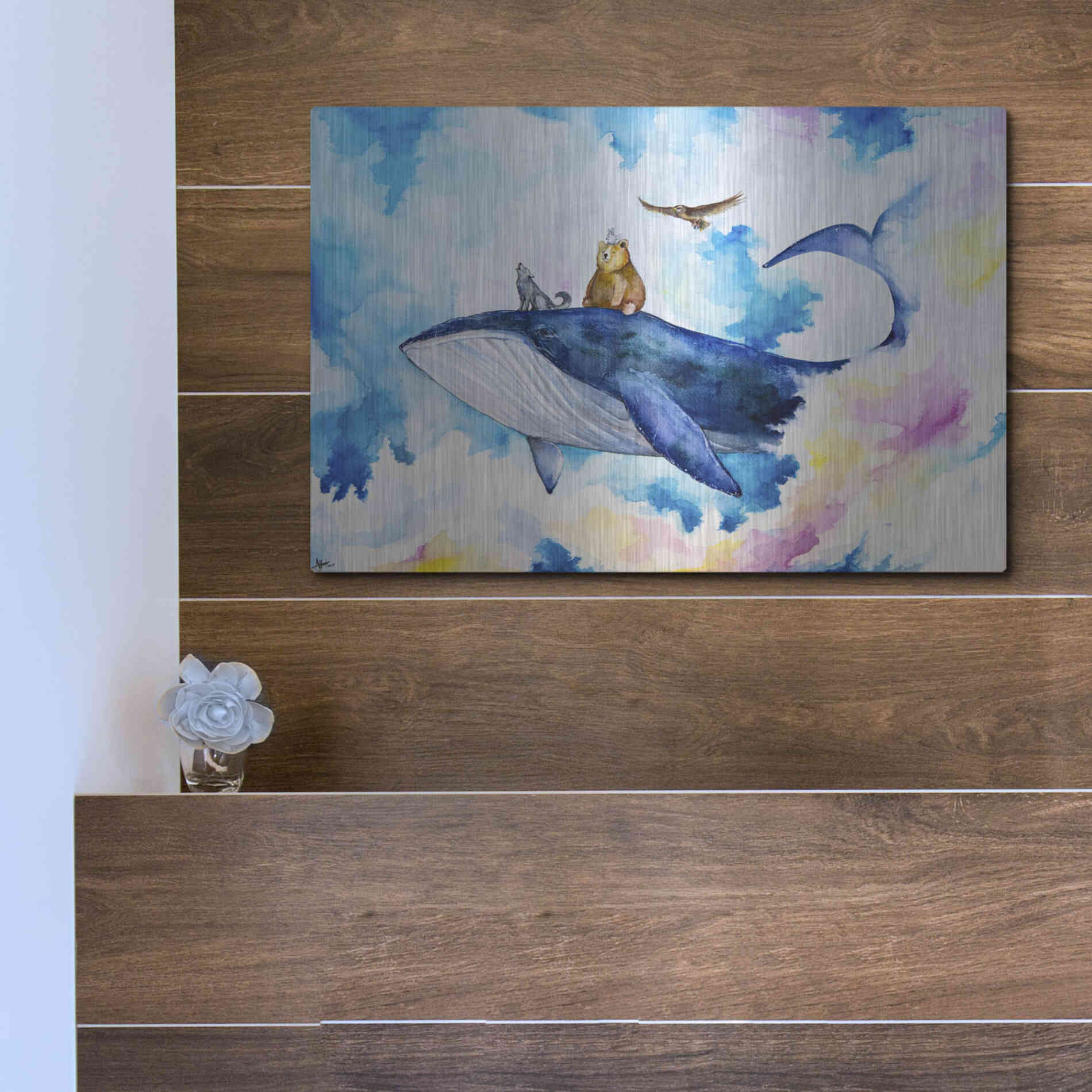 Luxe Metal Art 'Adventure Time' by Marc Allante, Metal Wall Art,16x12