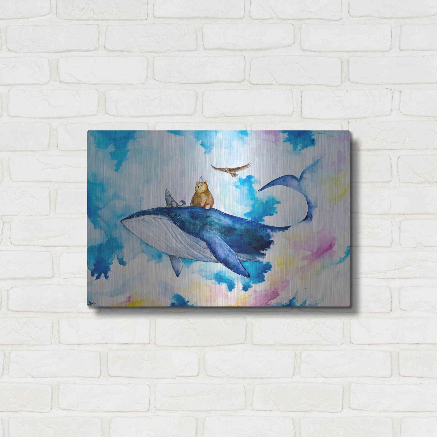 Luxe Metal Art 'Adventure Time' by Marc Allante, Metal Wall Art,24x16