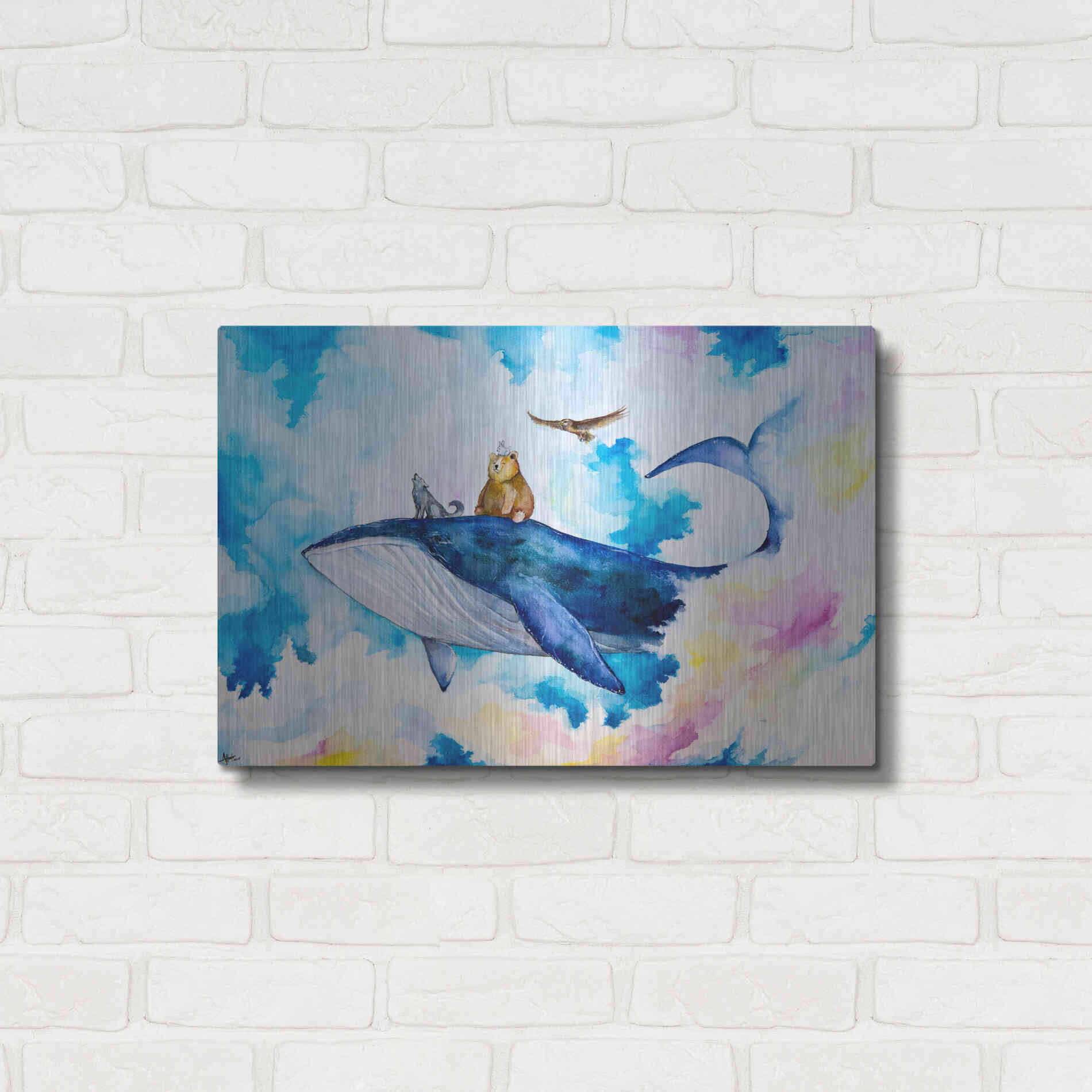 Luxe Metal Art 'Adventure Time' by Marc Allante, Metal Wall Art,24x16