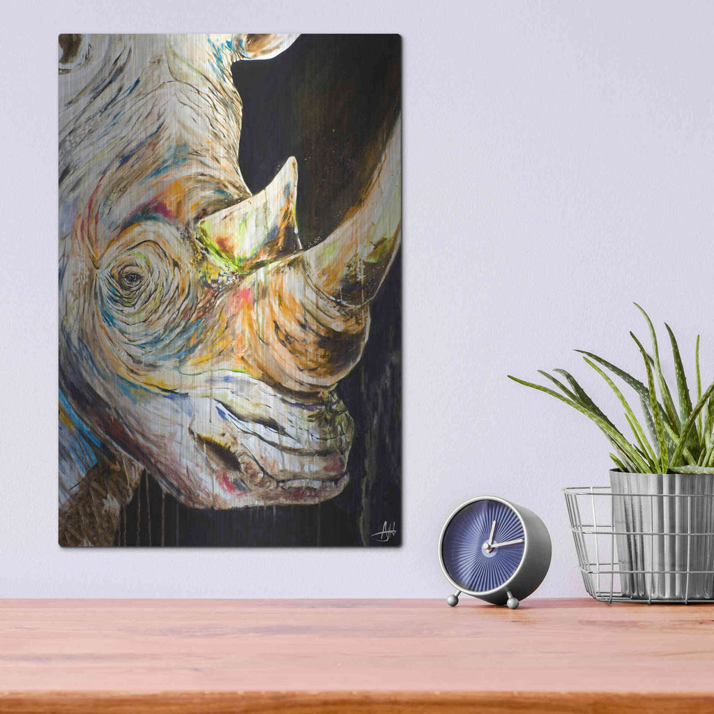 Luxe Metal Art 'Unicorn' by Marc Allante, Metal Wall Art,12x16