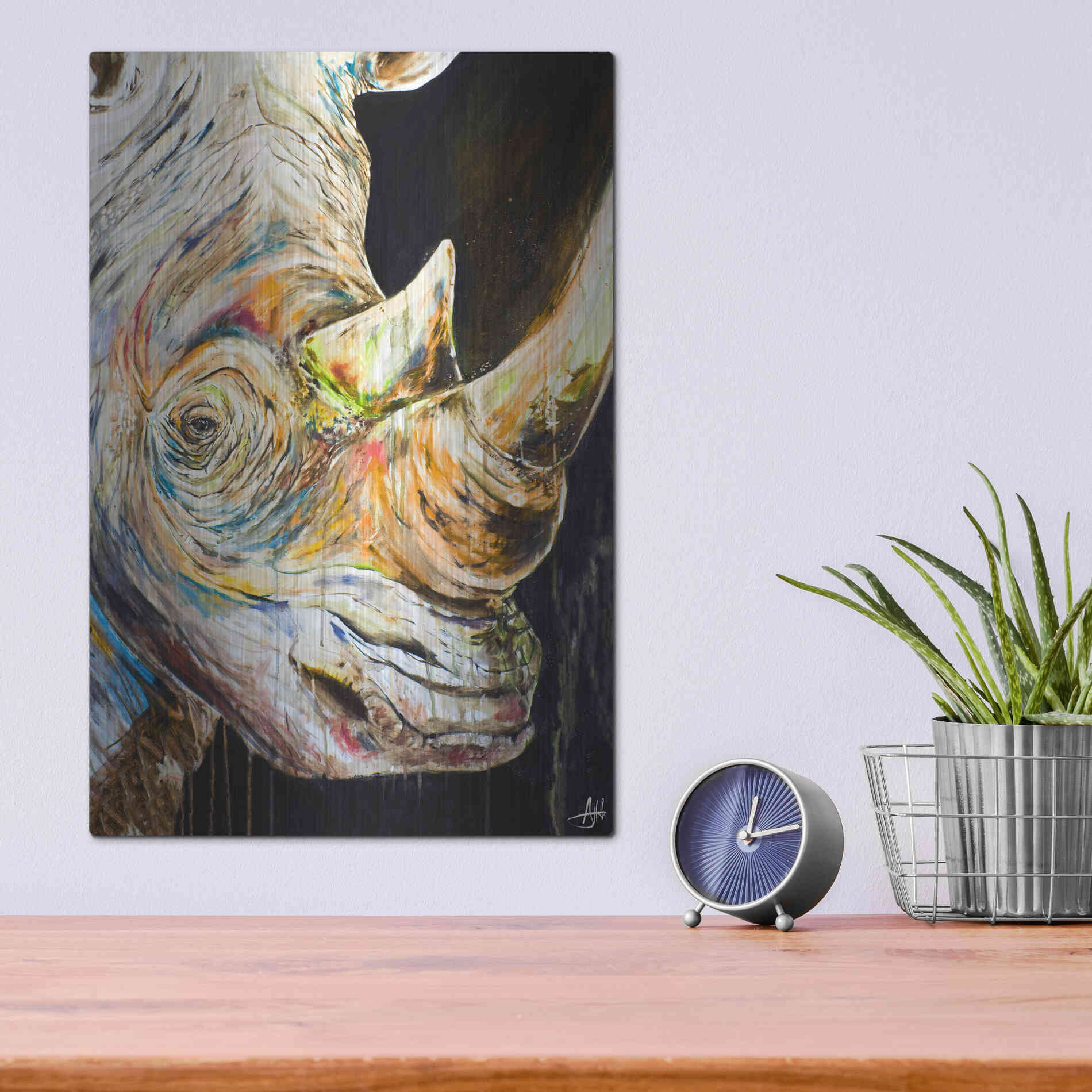 Luxe Metal Art 'Unicorn' by Marc Allante, Metal Wall Art,12x16