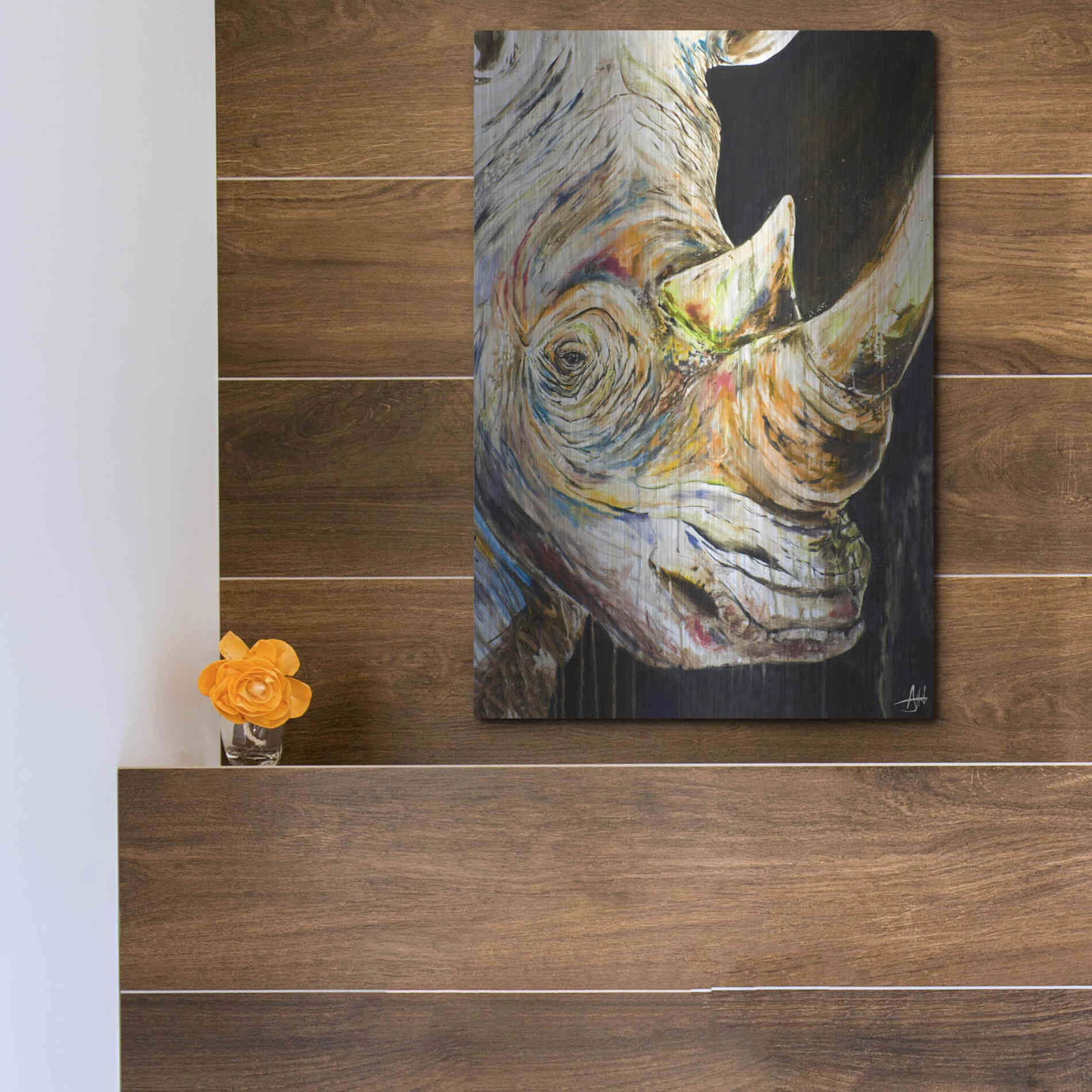 Luxe Metal Art 'Unicorn' by Marc Allante, Metal Wall Art,12x16