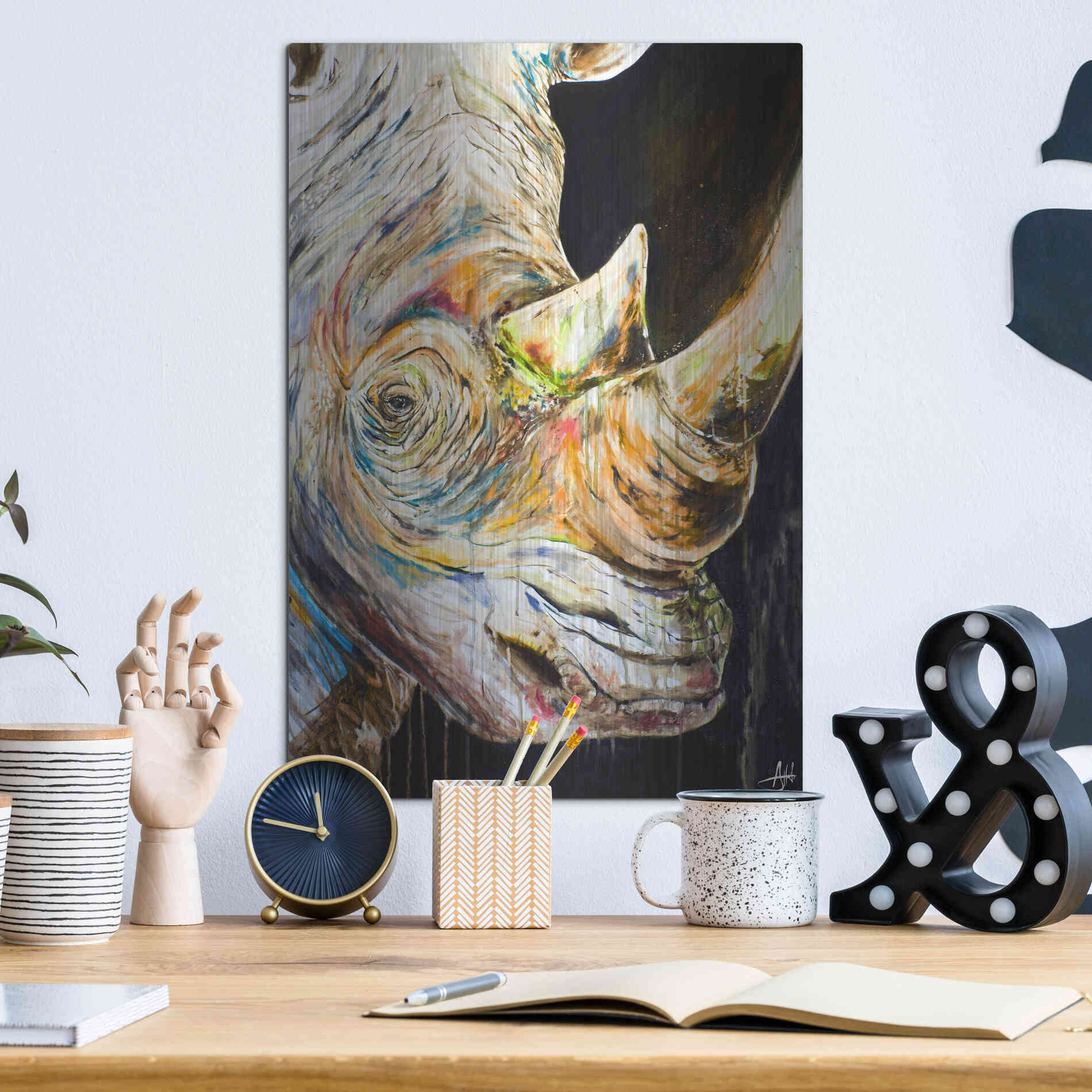 Luxe Metal Art 'Unicorn' by Marc Allante, Metal Wall Art,12x16