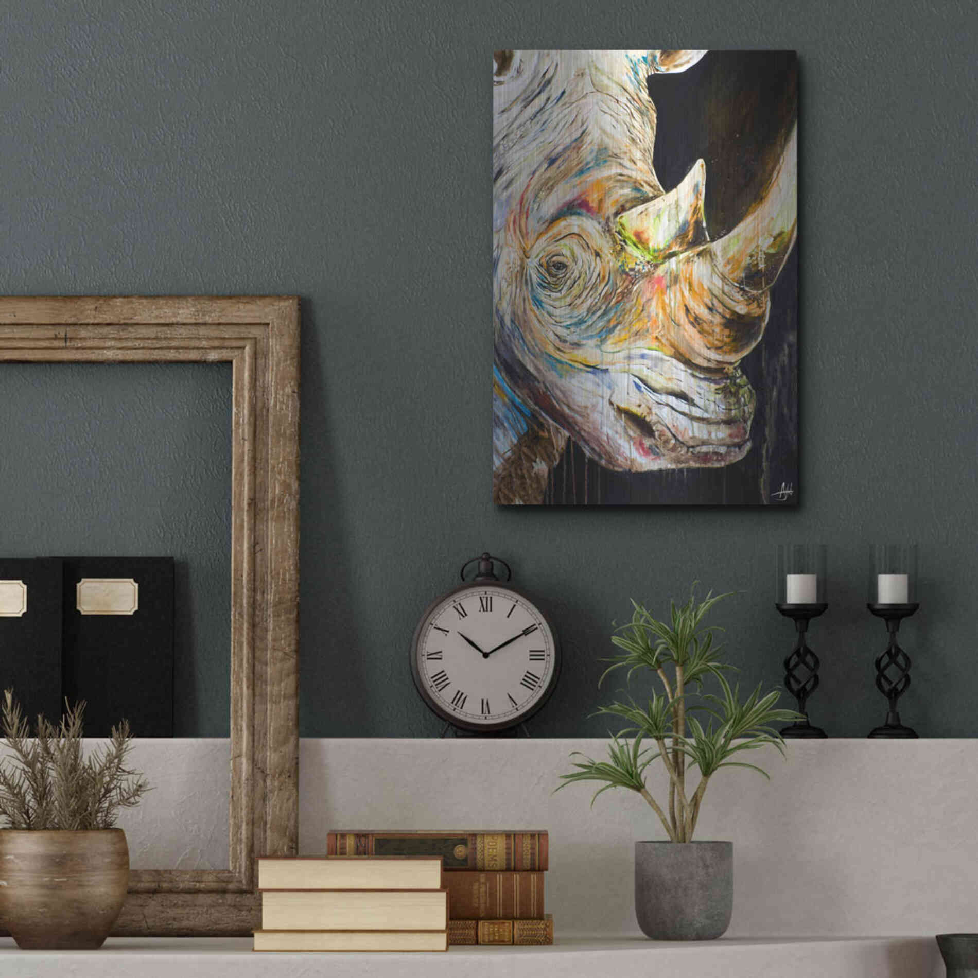 Luxe Metal Art 'Unicorn' by Marc Allante, Metal Wall Art,12x16