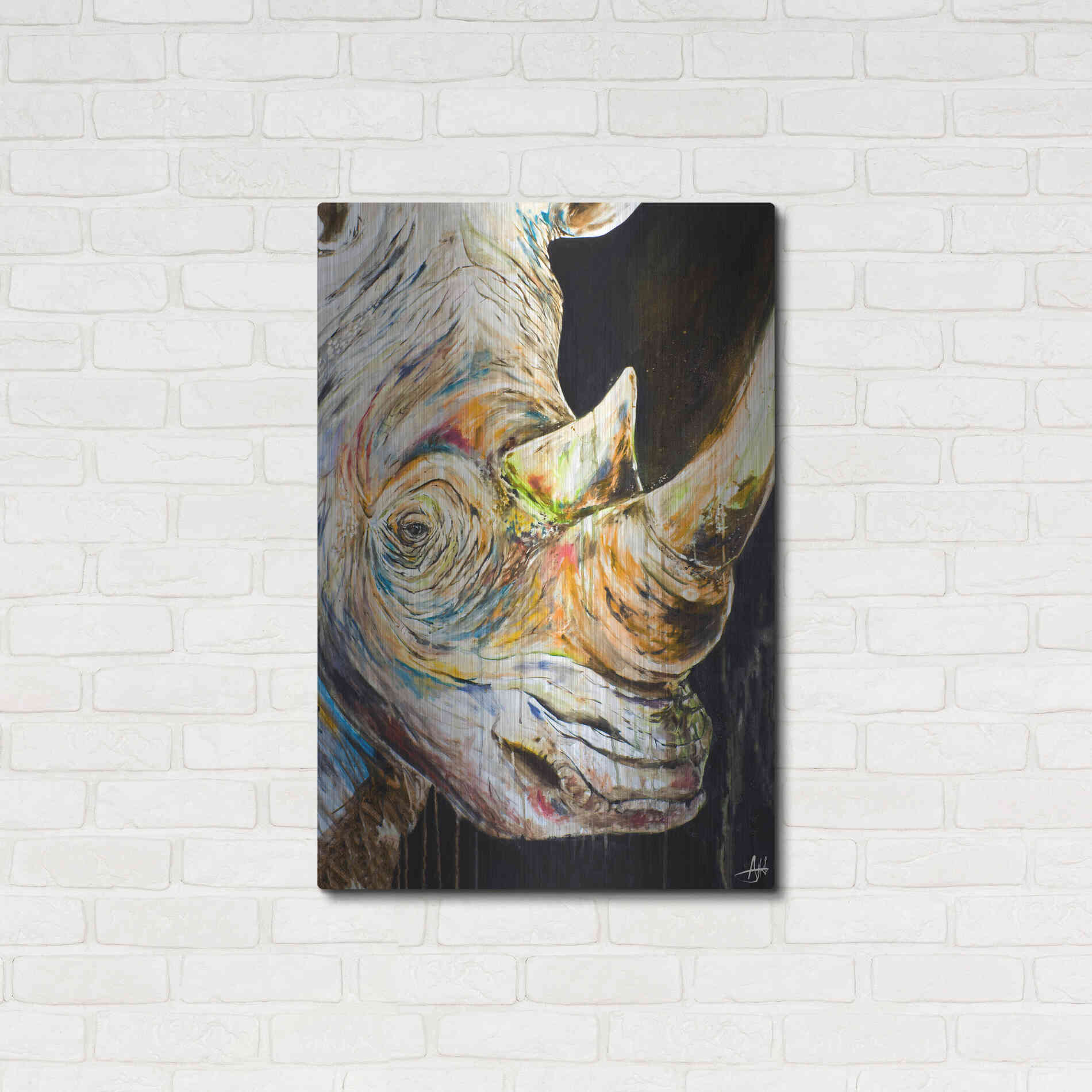 Luxe Metal Art 'Unicorn' by Marc Allante, Metal Wall Art,24x36