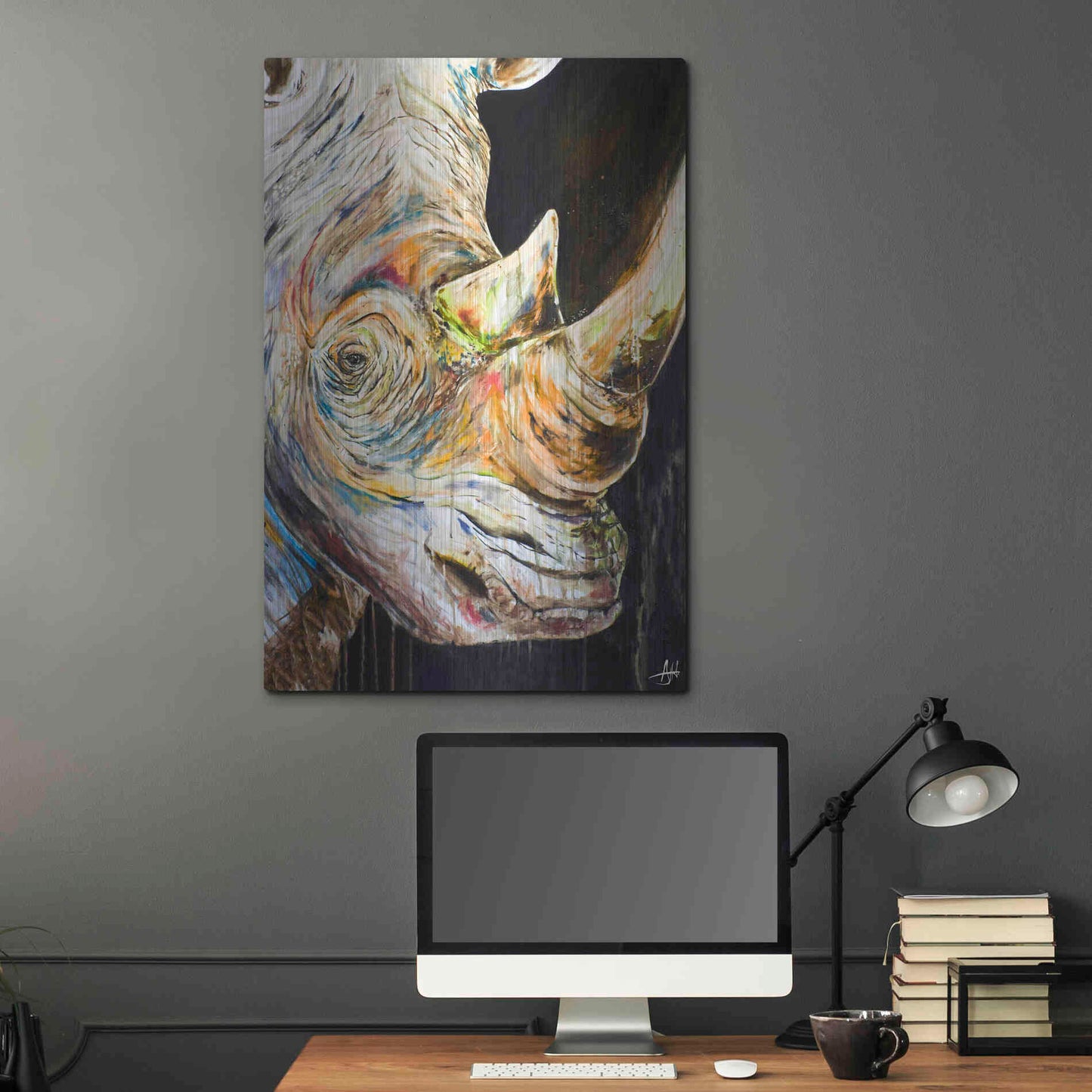 Luxe Metal Art 'Unicorn' by Marc Allante, Metal Wall Art,24x36