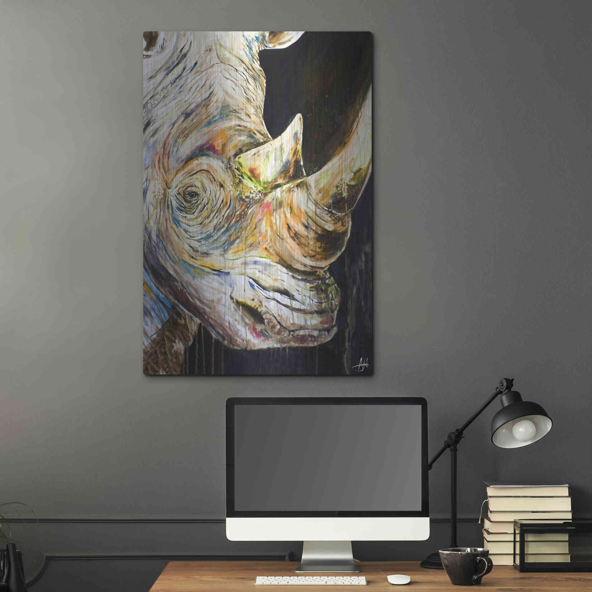 Luxe Metal Art 'Unicorn' by Marc Allante, Metal Wall Art,24x36