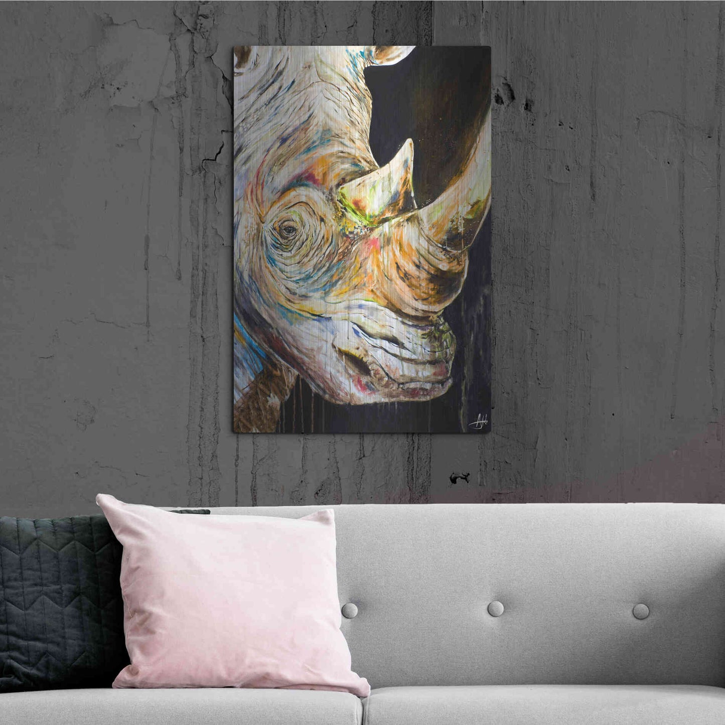 Luxe Metal Art 'Unicorn' by Marc Allante, Metal Wall Art,24x36