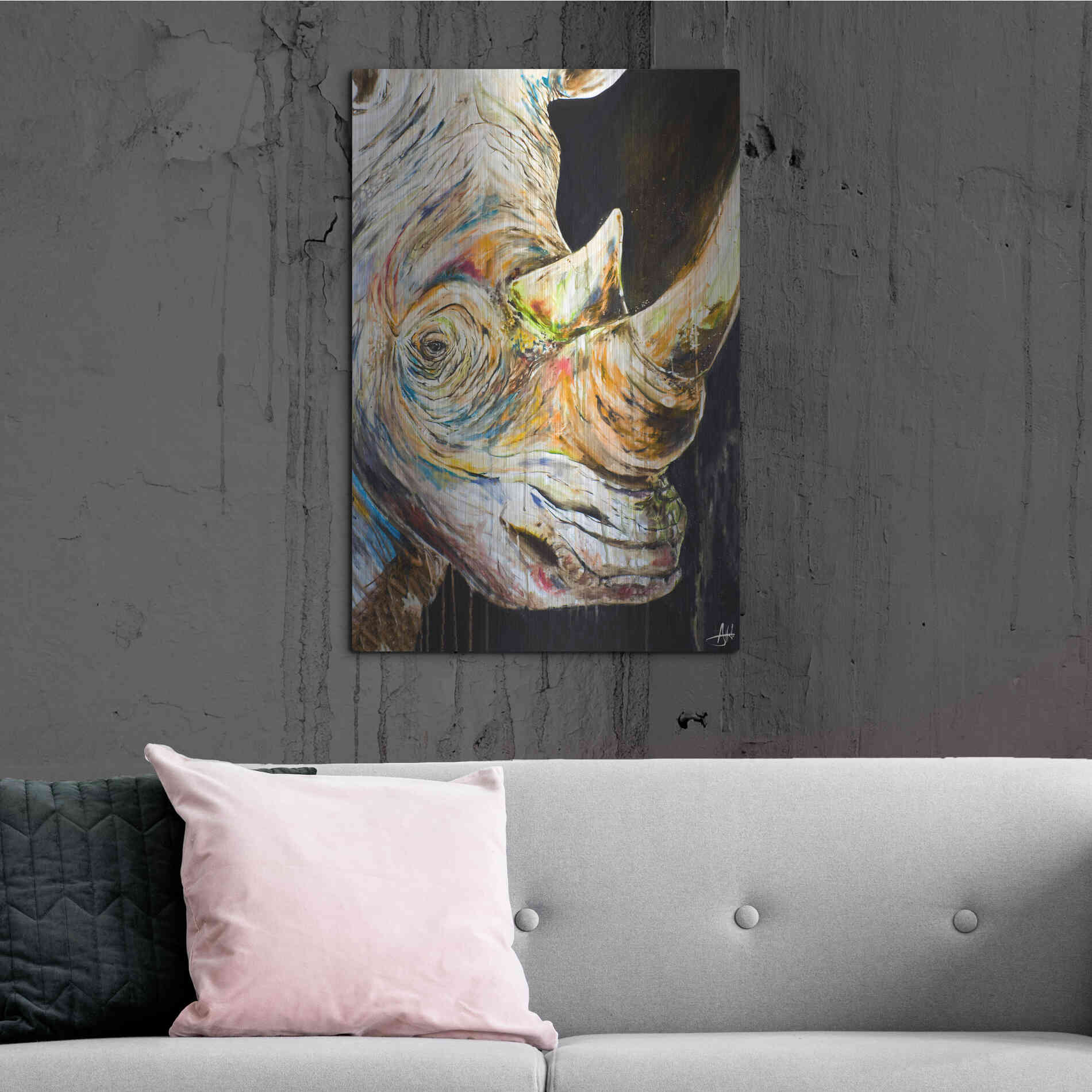 Luxe Metal Art 'Unicorn' by Marc Allante, Metal Wall Art,24x36