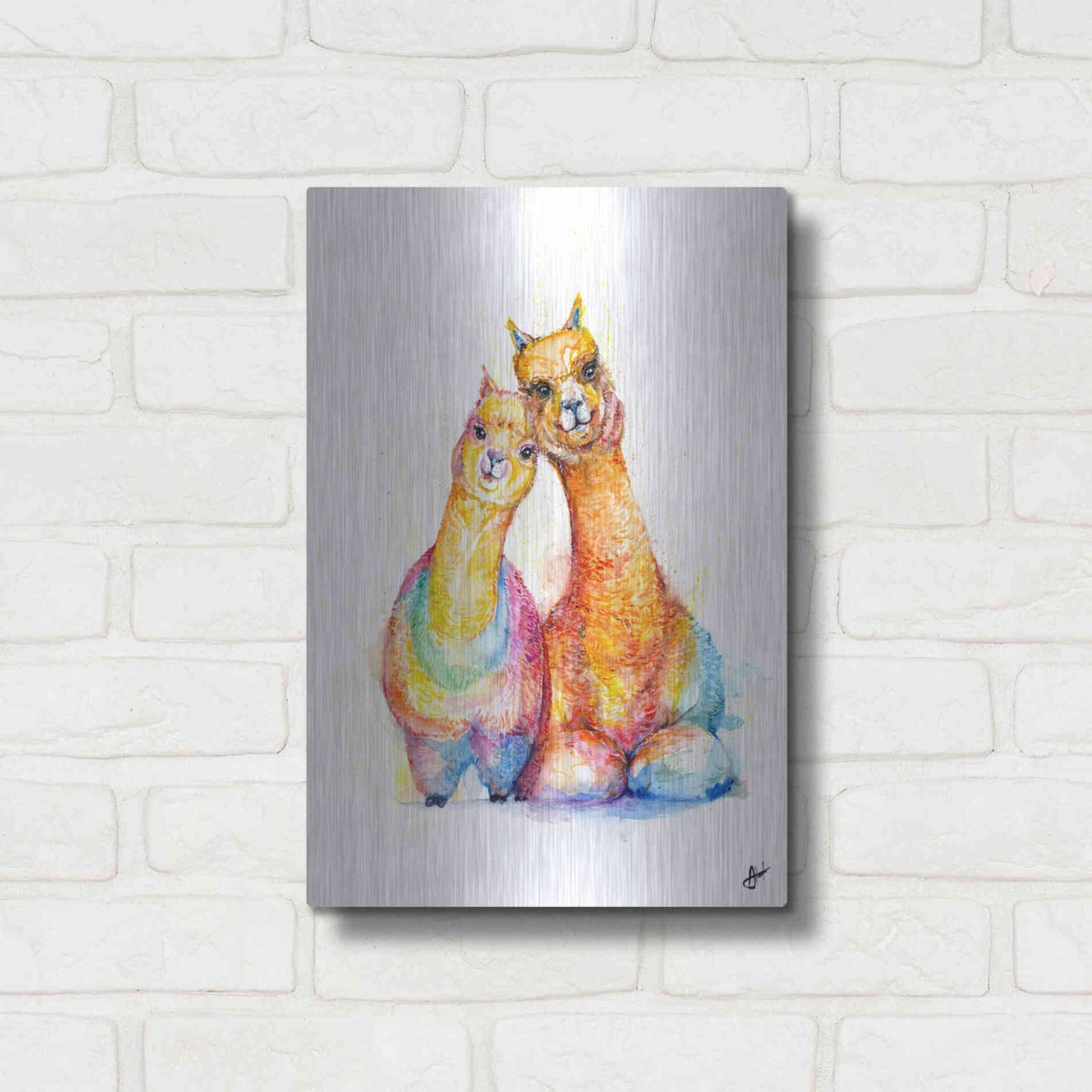 Luxe Metal Art 'Packa'Alpaca' by Marc Allante, Metal Wall Art,12x16