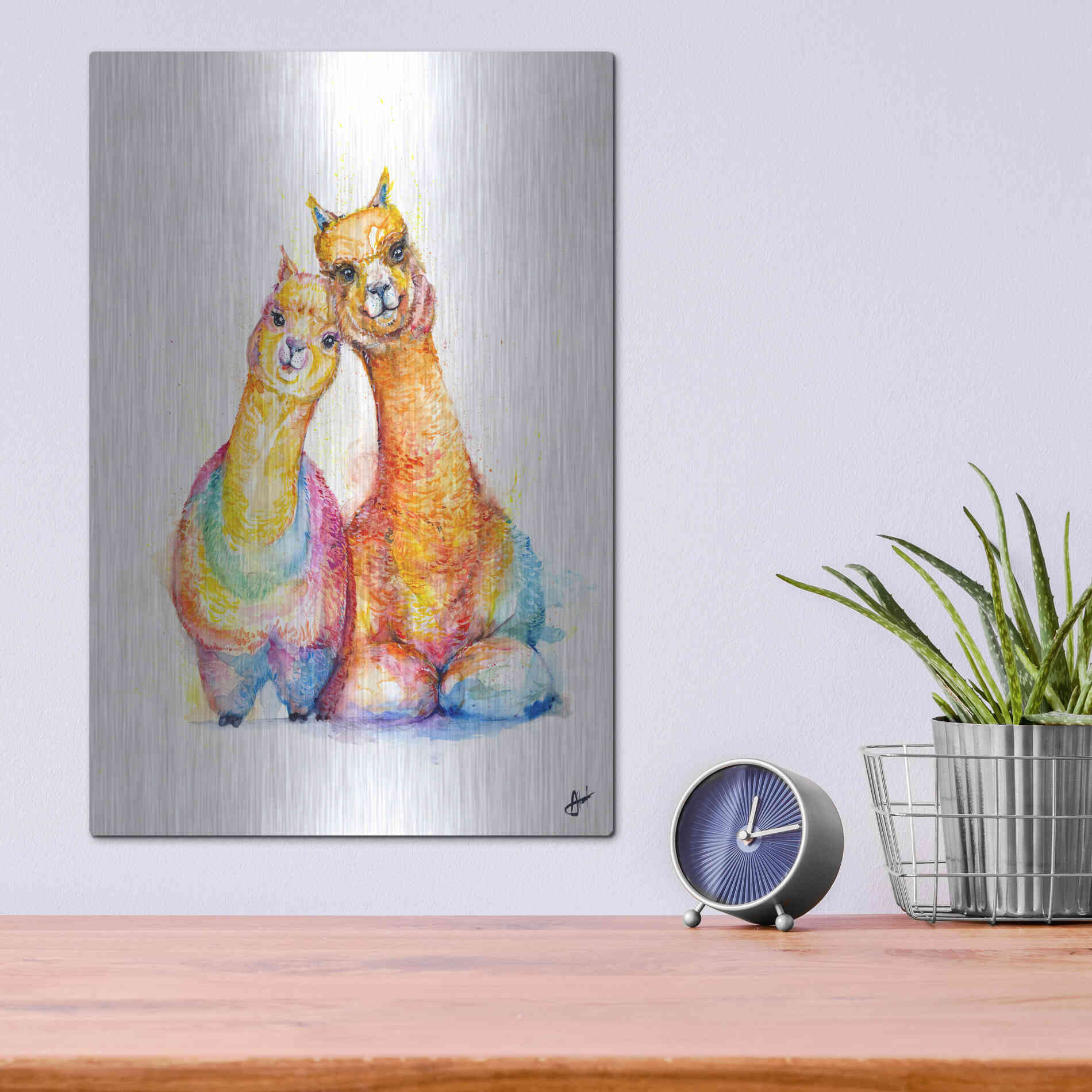 Luxe Metal Art 'Packa'Alpaca' by Marc Allante, Metal Wall Art,12x16