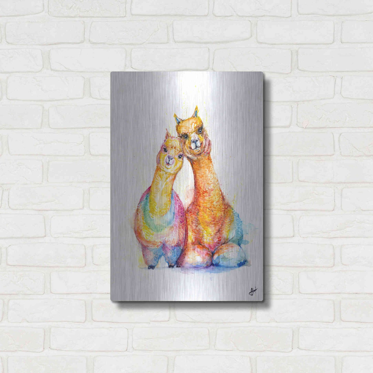 Luxe Metal Art 'Packa'Alpaca' by Marc Allante, Metal Wall Art,16x24