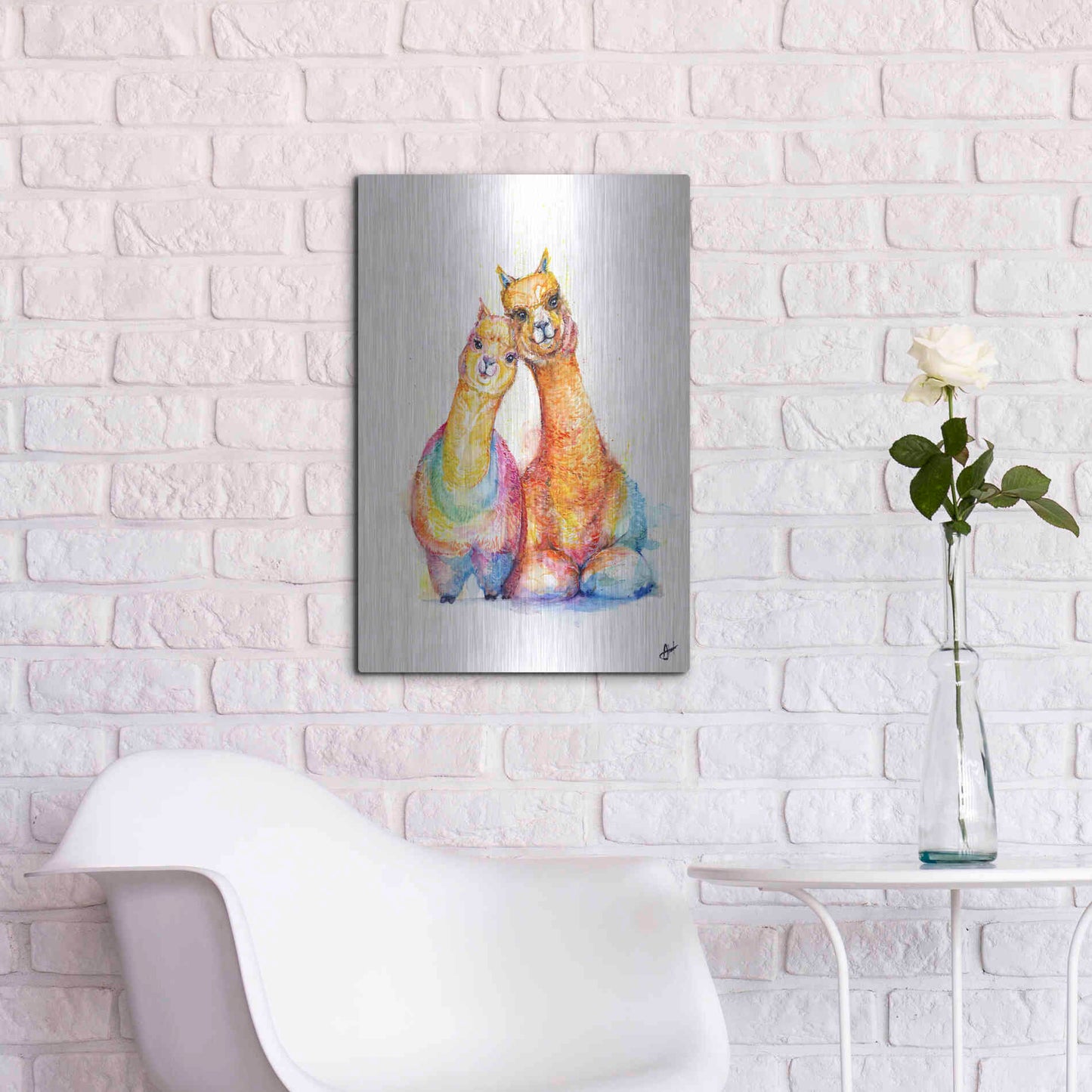 Luxe Metal Art 'Packa'Alpaca' by Marc Allante, Metal Wall Art,16x24