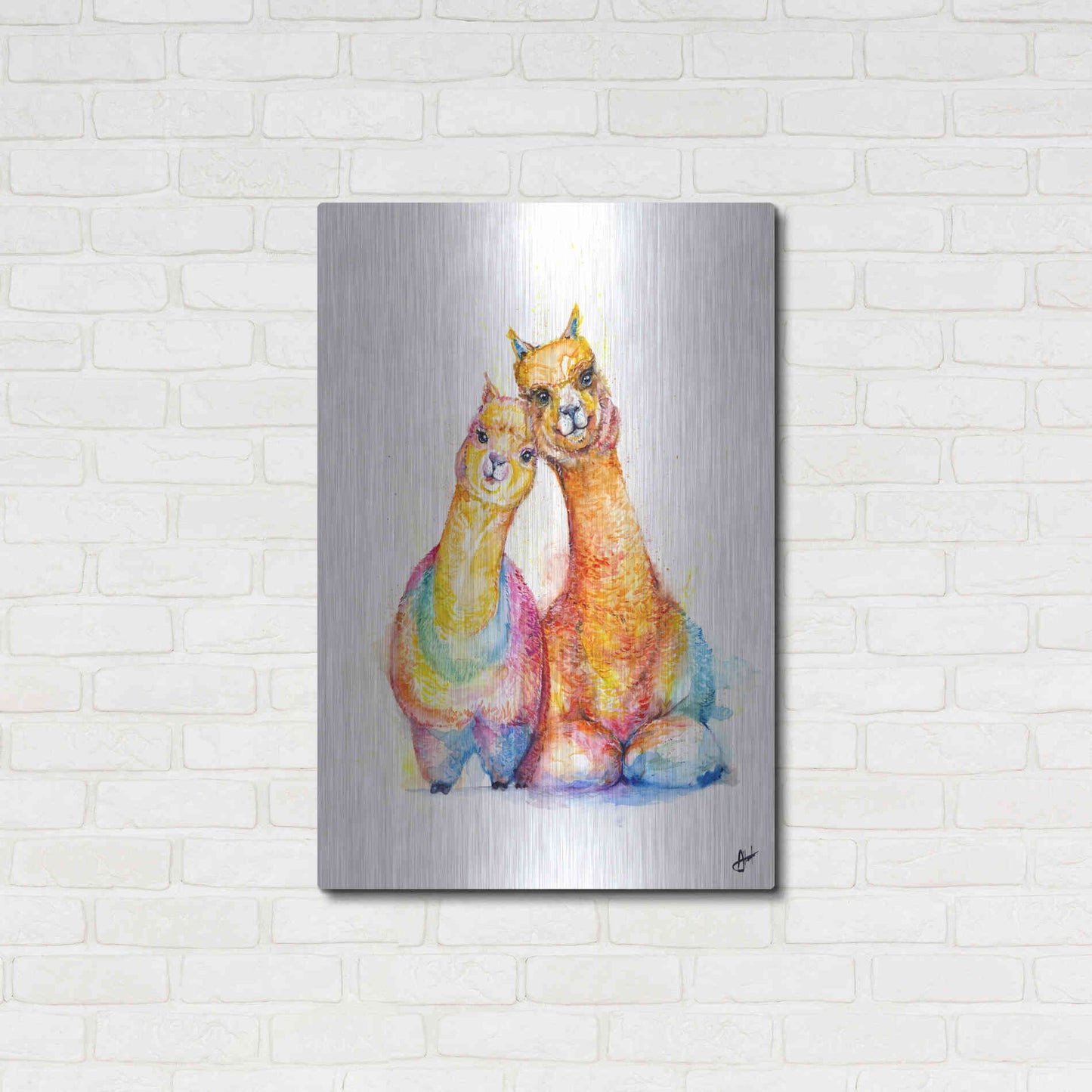 Luxe Metal Art 'Packa'Alpaca' by Marc Allante, Metal Wall Art,24x36