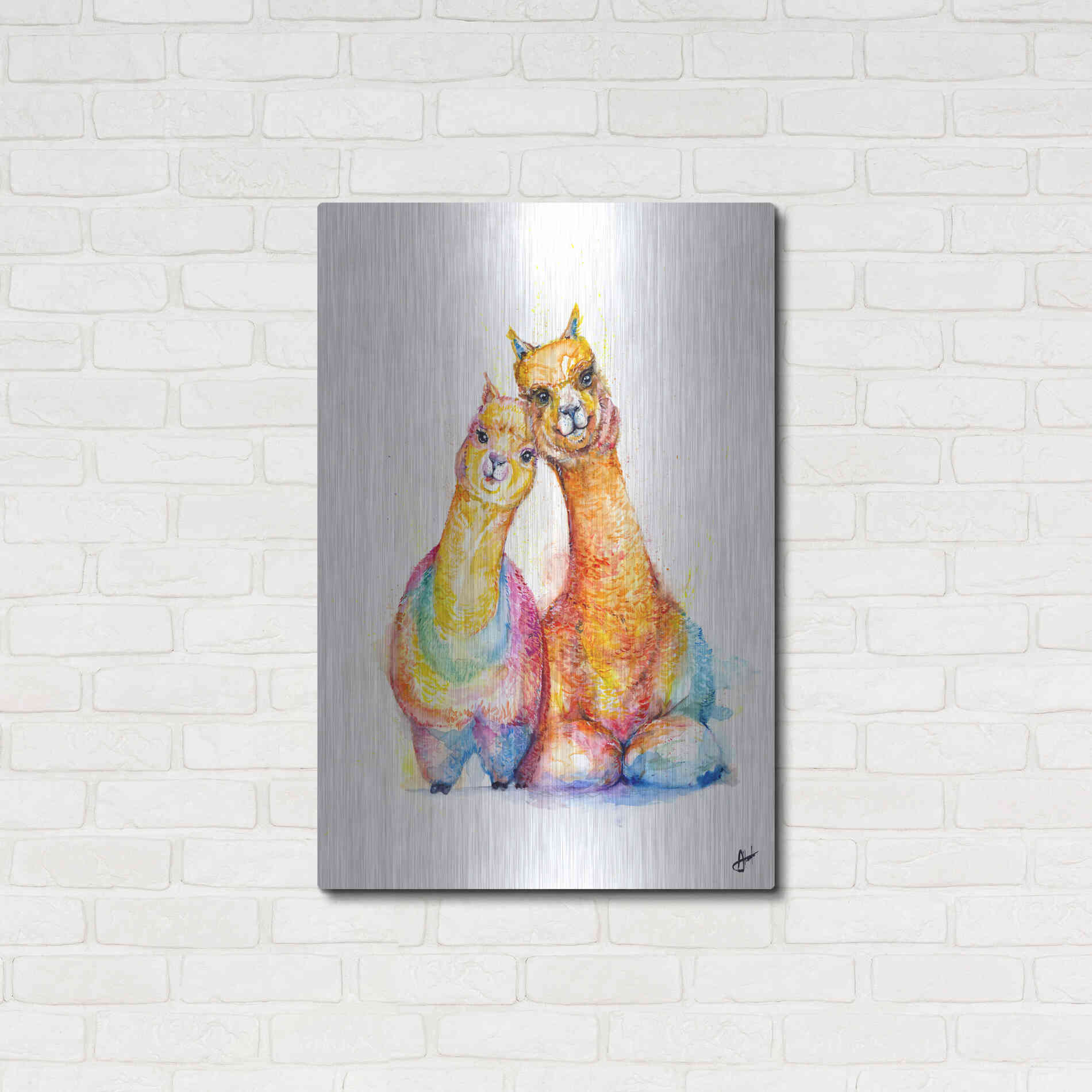 Luxe Metal Art 'Packa'Alpaca' by Marc Allante, Metal Wall Art,24x36