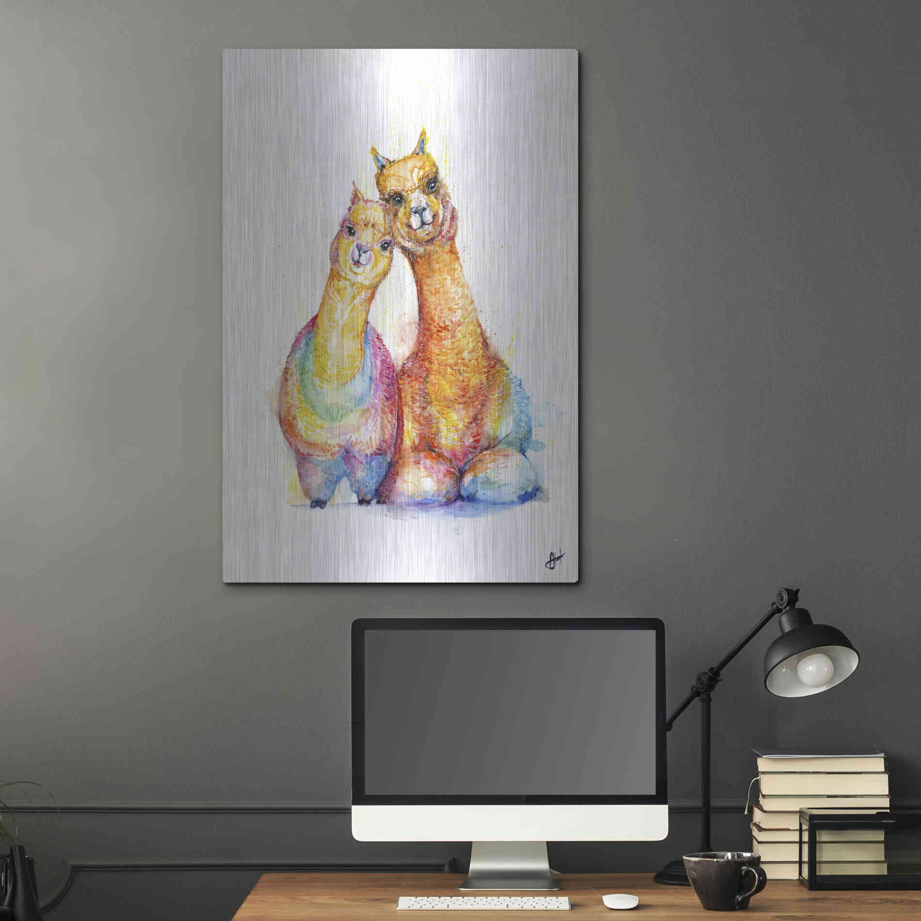 Luxe Metal Art 'Packa'Alpaca' by Marc Allante, Metal Wall Art,24x36