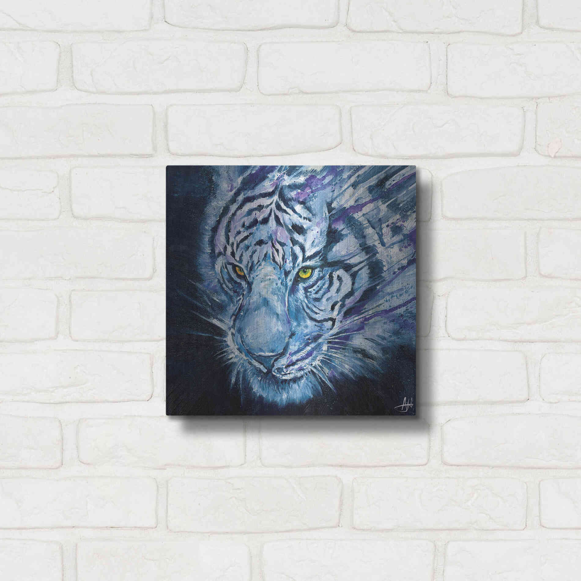 Luxe Metal Art 'Nightstalker' by Marc Allante, Metal Wall Art,12x12