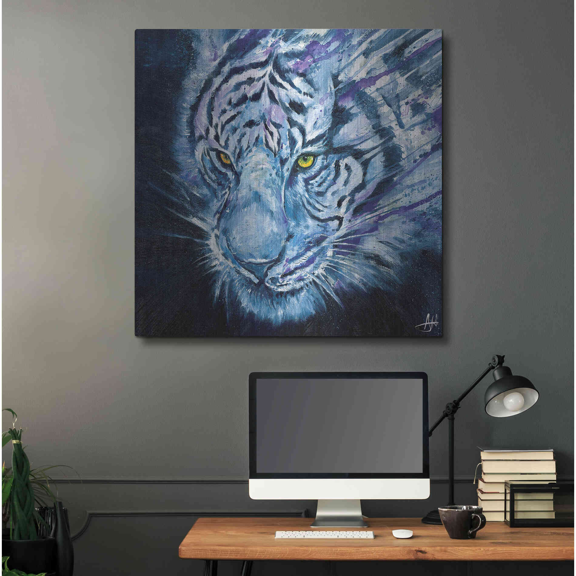 Luxe Metal Art 'Nightstalker' by Marc Allante, Metal Wall Art,36x36