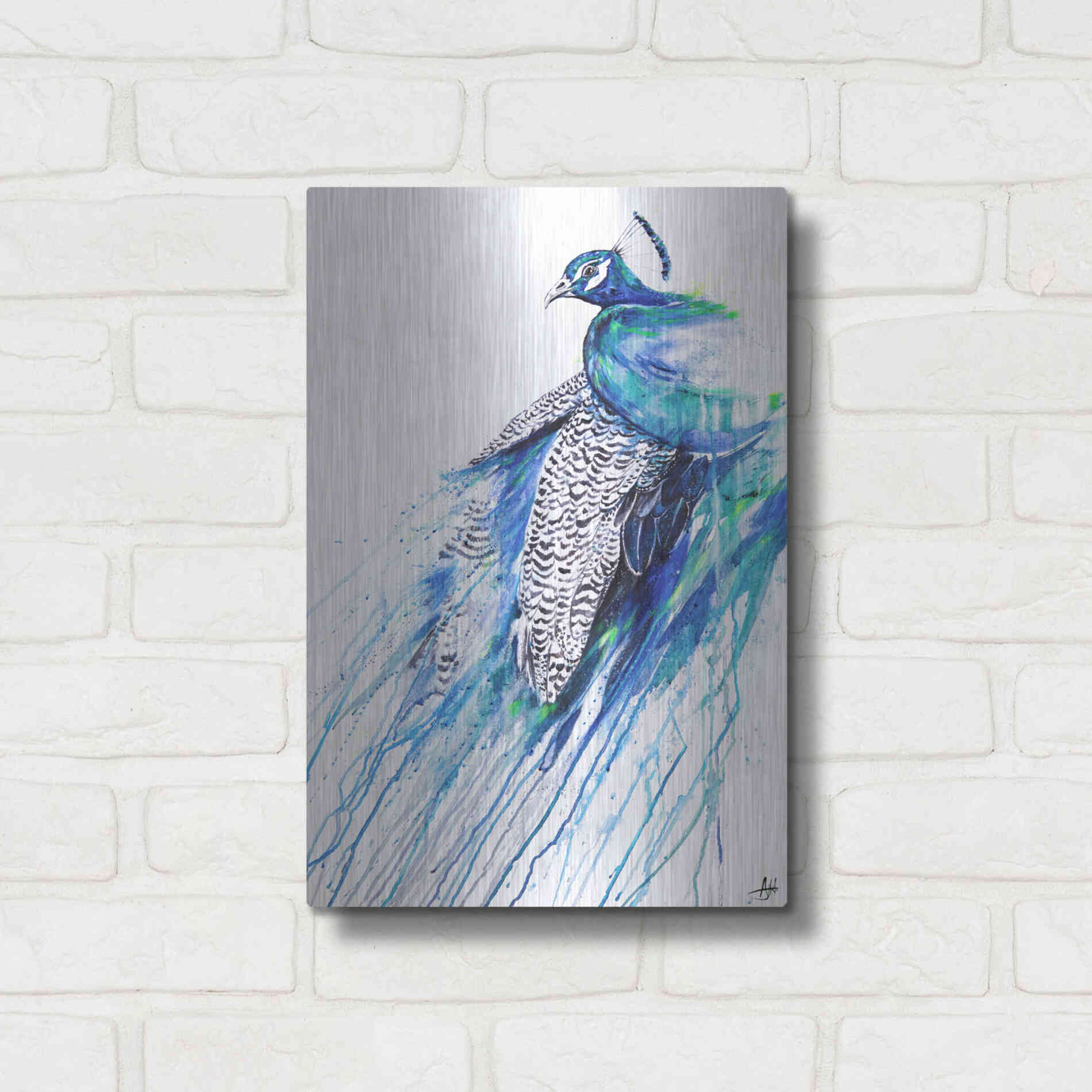 Luxe Metal Art 'Narcissus' by Marc Allante, Metal Wall Art,12x16