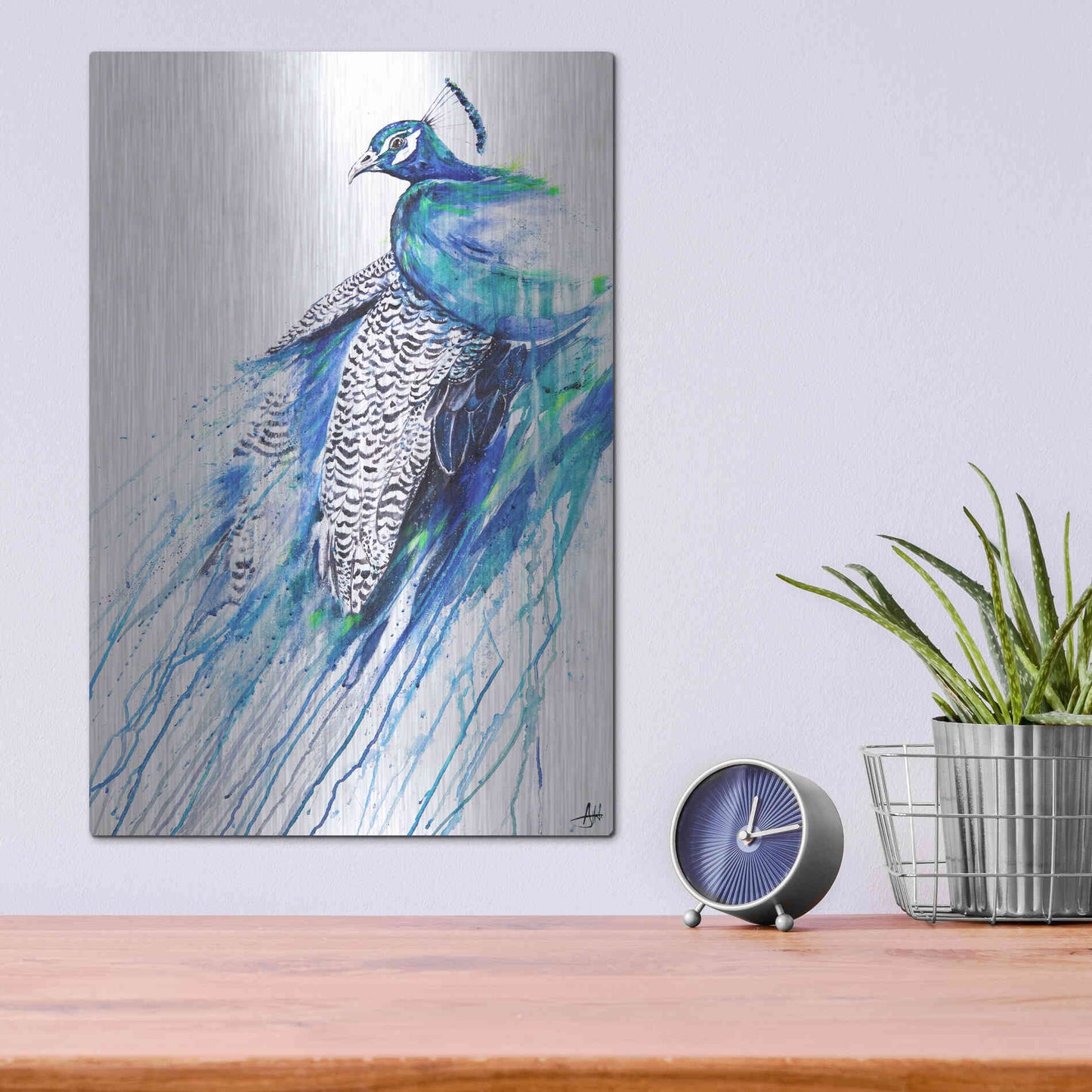 Luxe Metal Art 'Narcissus' by Marc Allante, Metal Wall Art,12x16