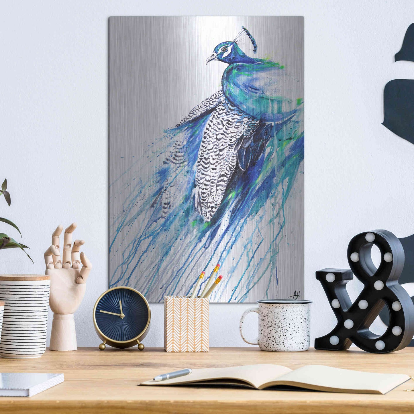 Luxe Metal Art 'Narcissus' by Marc Allante, Metal Wall Art,12x16