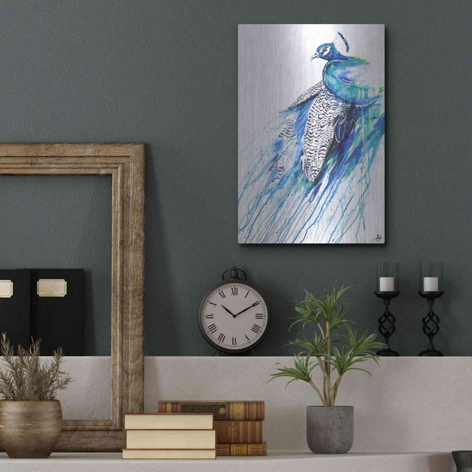 Luxe Metal Art 'Narcissus' by Marc Allante, Metal Wall Art,12x16