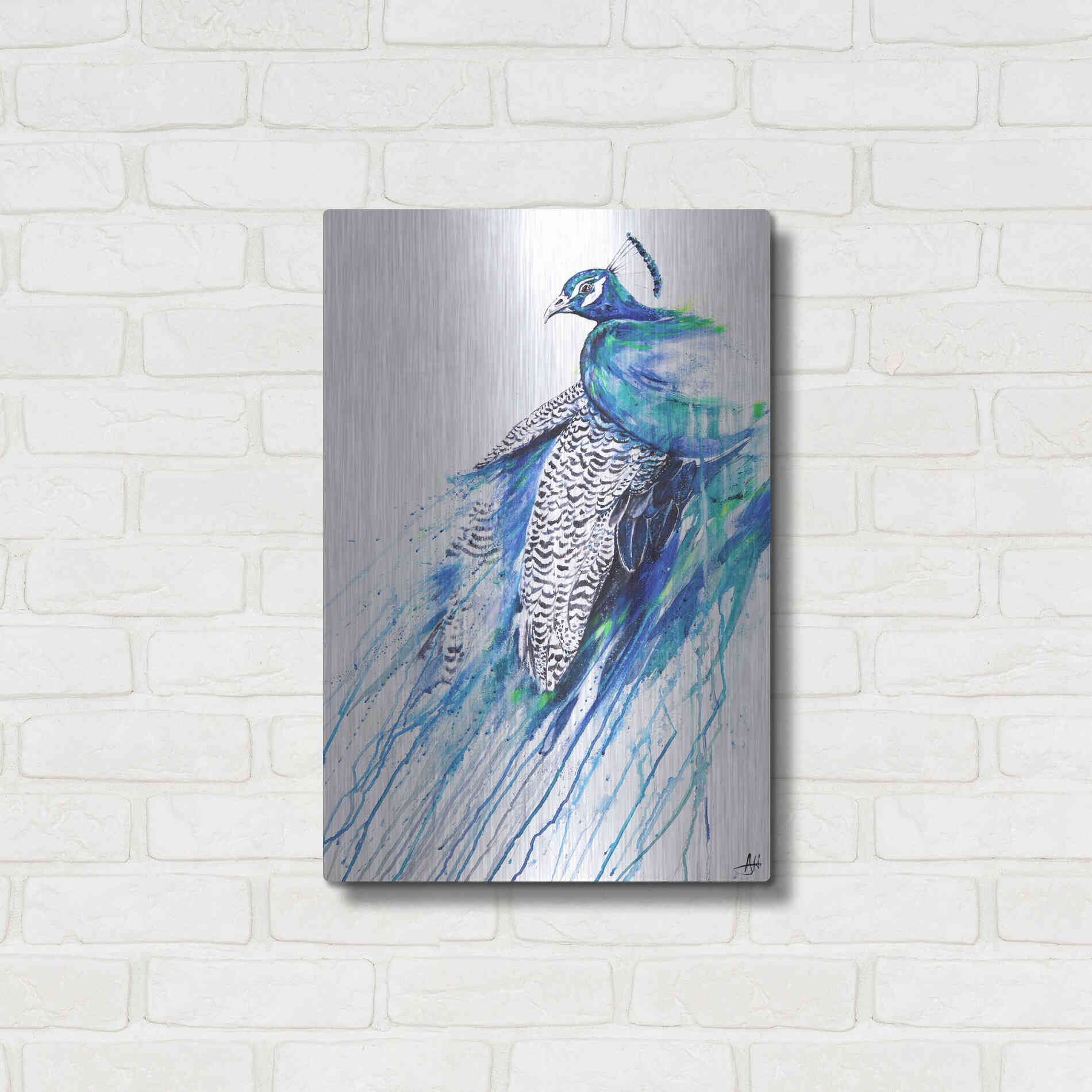 Luxe Metal Art 'Narcissus' by Marc Allante, Metal Wall Art,16x24