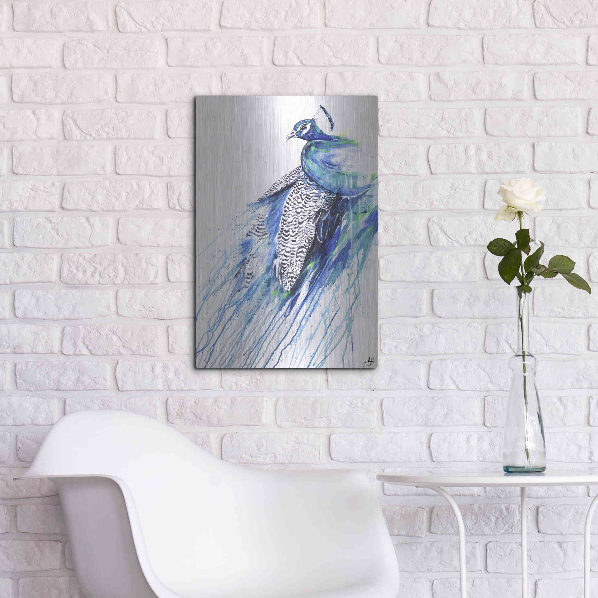 Luxe Metal Art 'Narcissus' by Marc Allante, Metal Wall Art,16x24