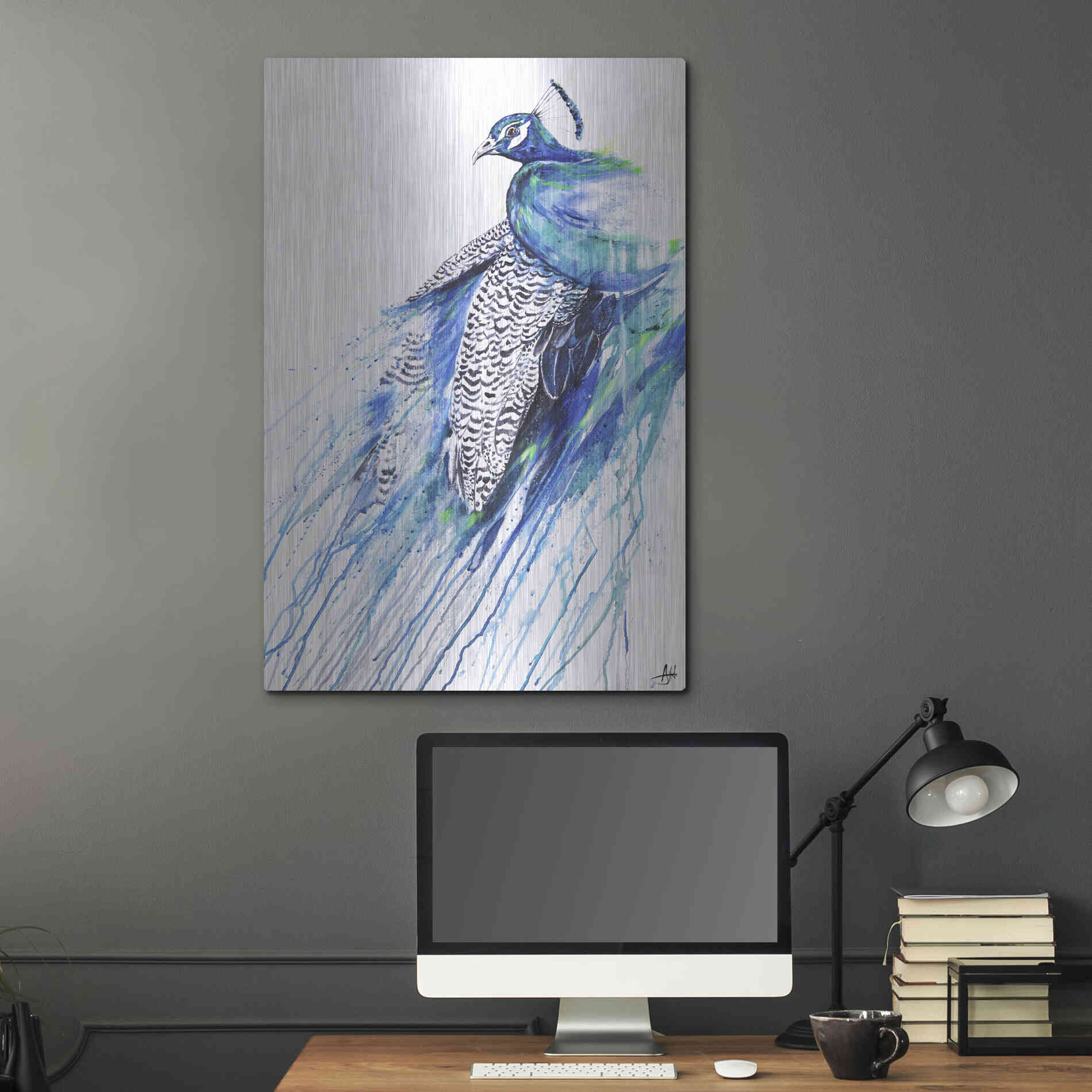 Luxe Metal Art 'Narcissus' by Marc Allante, Metal Wall Art,24x36