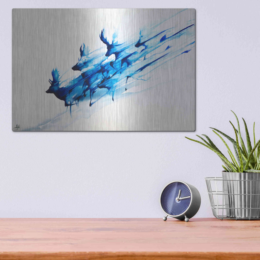 Luxe Metal Art 'Caligo' by Marc Allante, Metal Wall Art,16x12