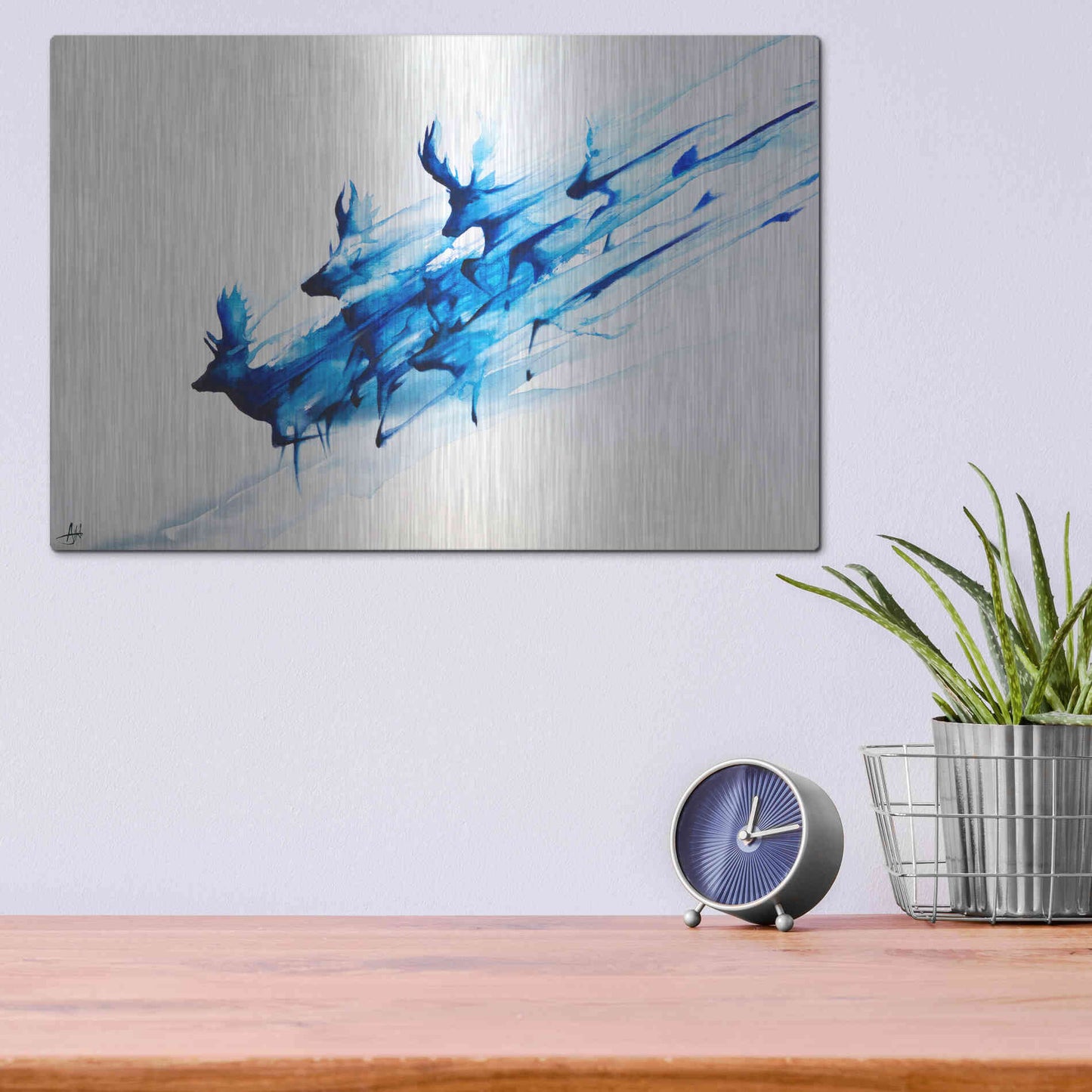 Luxe Metal Art 'Caligo' by Marc Allante, Metal Wall Art,16x12