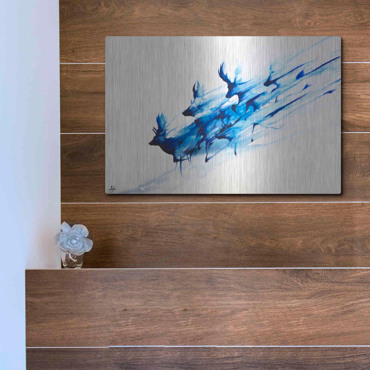 Luxe Metal Art 'Caligo' by Marc Allante, Metal Wall Art,16x12