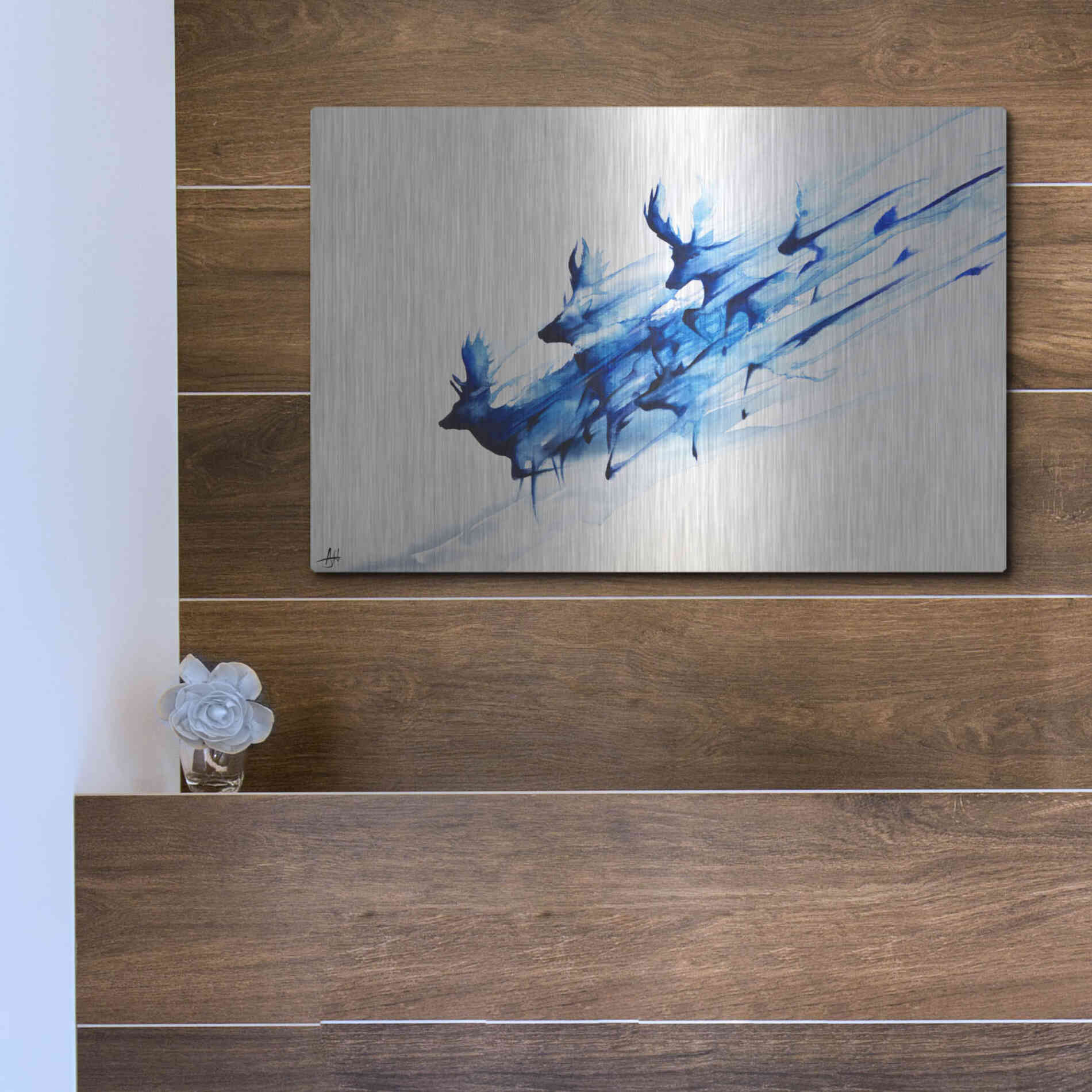 Luxe Metal Art 'Caligo' by Marc Allante, Metal Wall Art,16x12