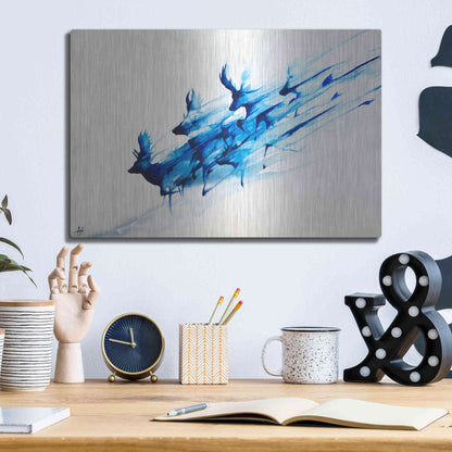 Luxe Metal Art 'Caligo' by Marc Allante, Metal Wall Art,16x12